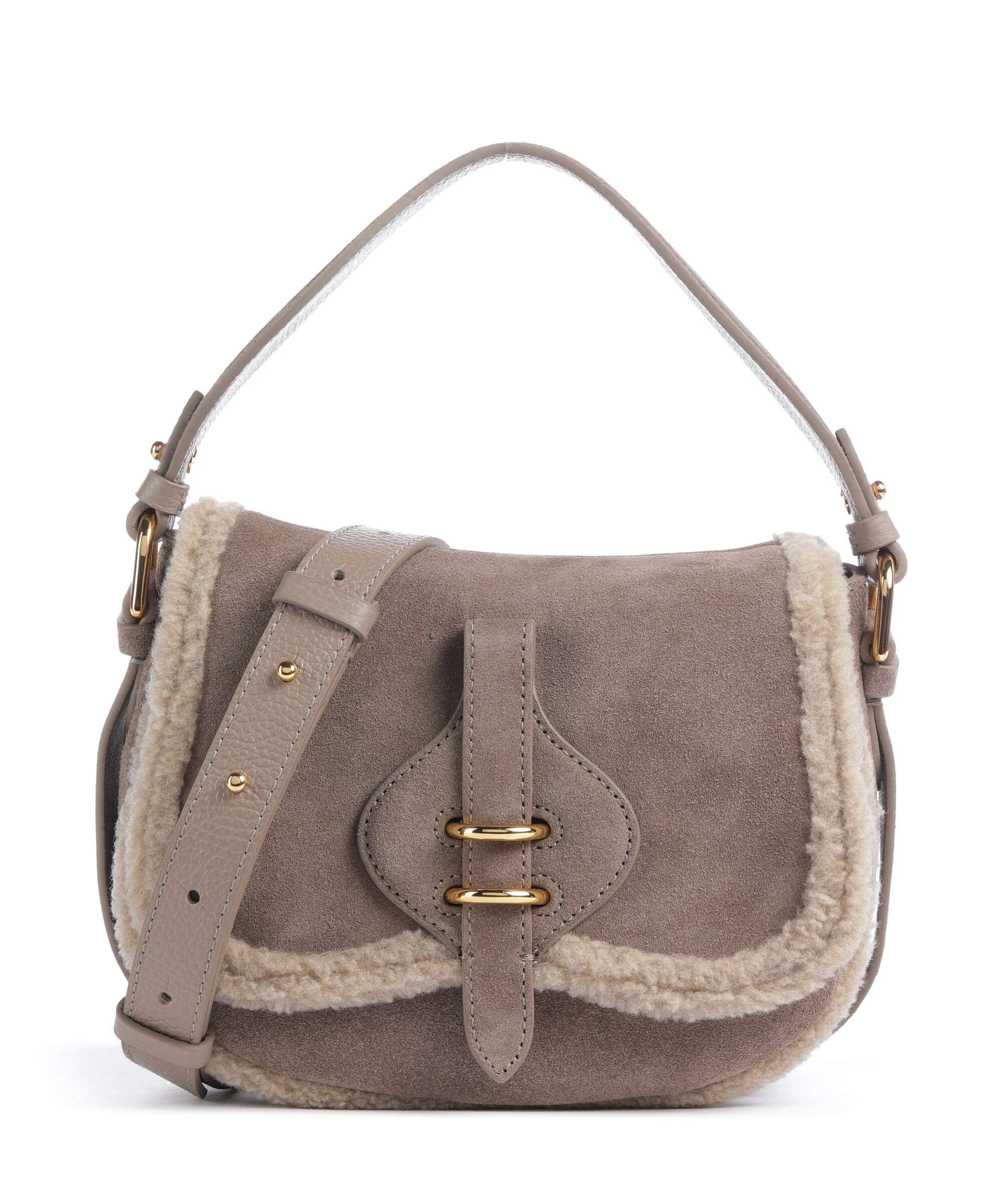 Coccinelle Smash Suede Handbag warm taupe