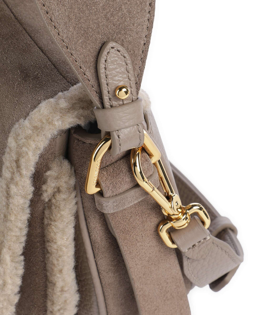 Coccinelle Smash Suede Handbag warm taupe