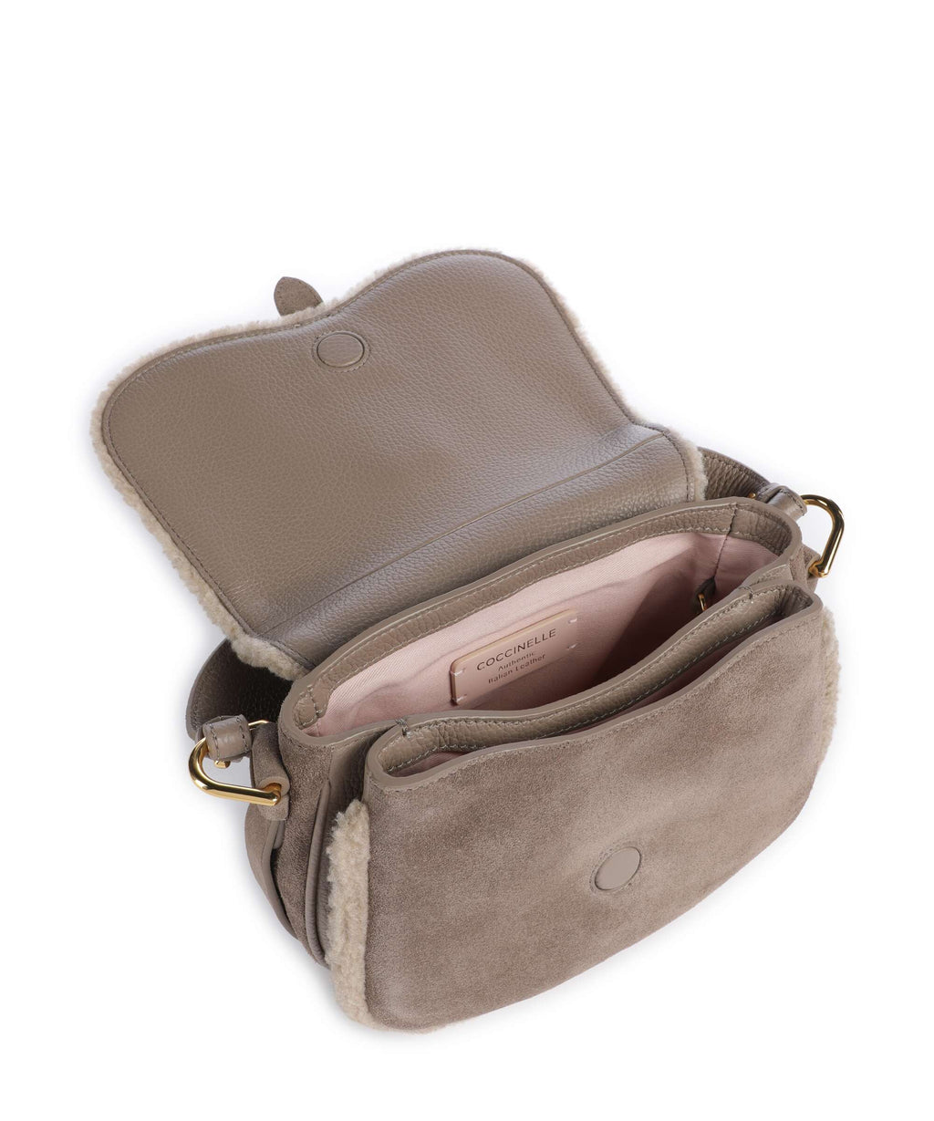 Coccinelle Smash Suede Handbag warm taupe