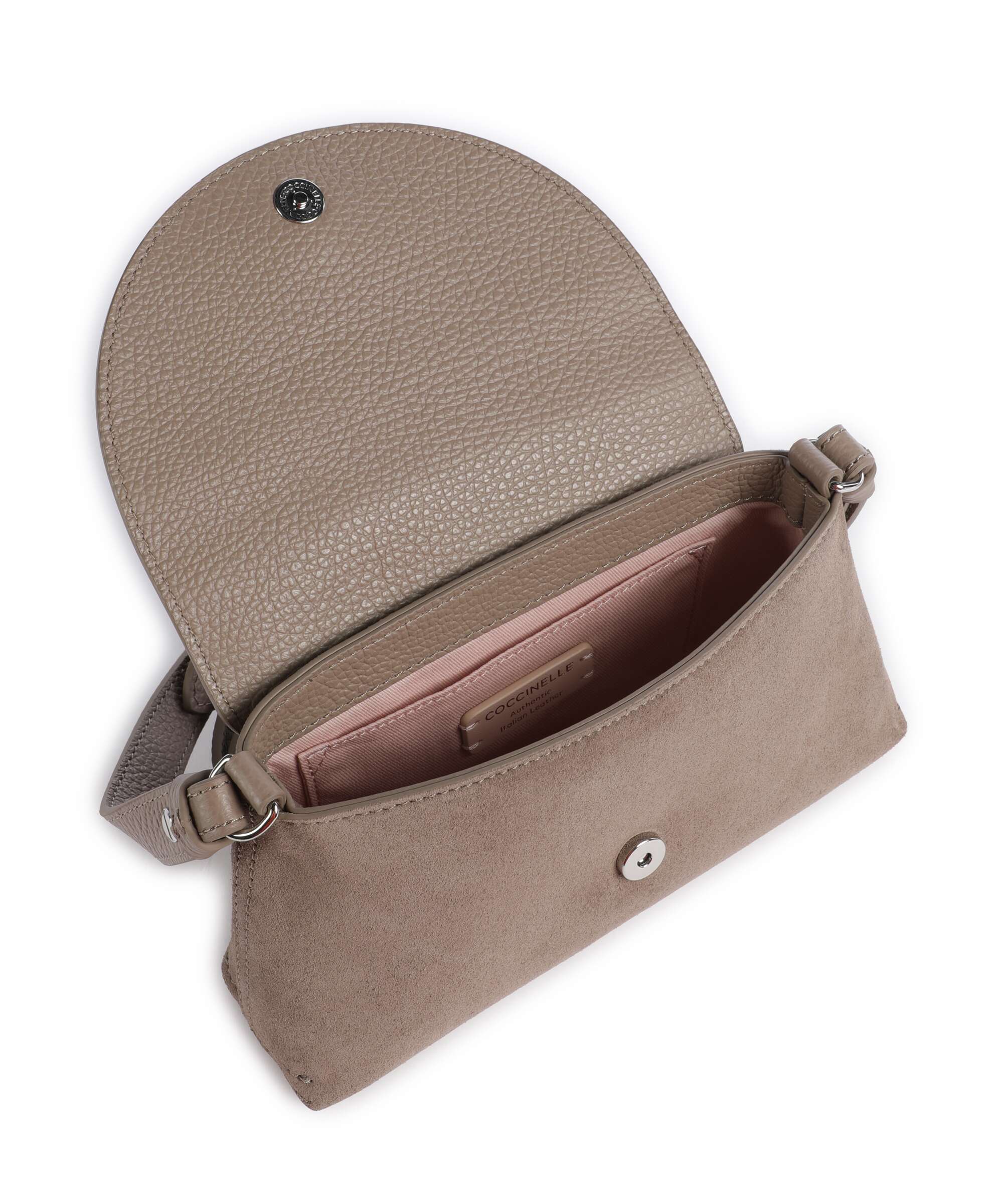 Coccinelle Nikla Suede Crossbody bag warm taupe