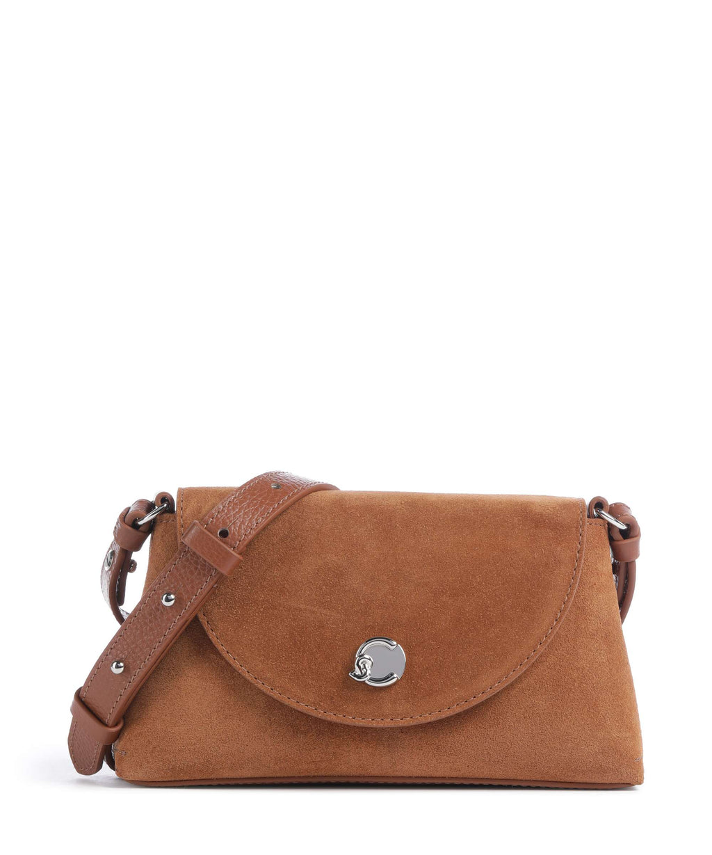 Coccinelle Nikla Suede Crossbody bag cognac