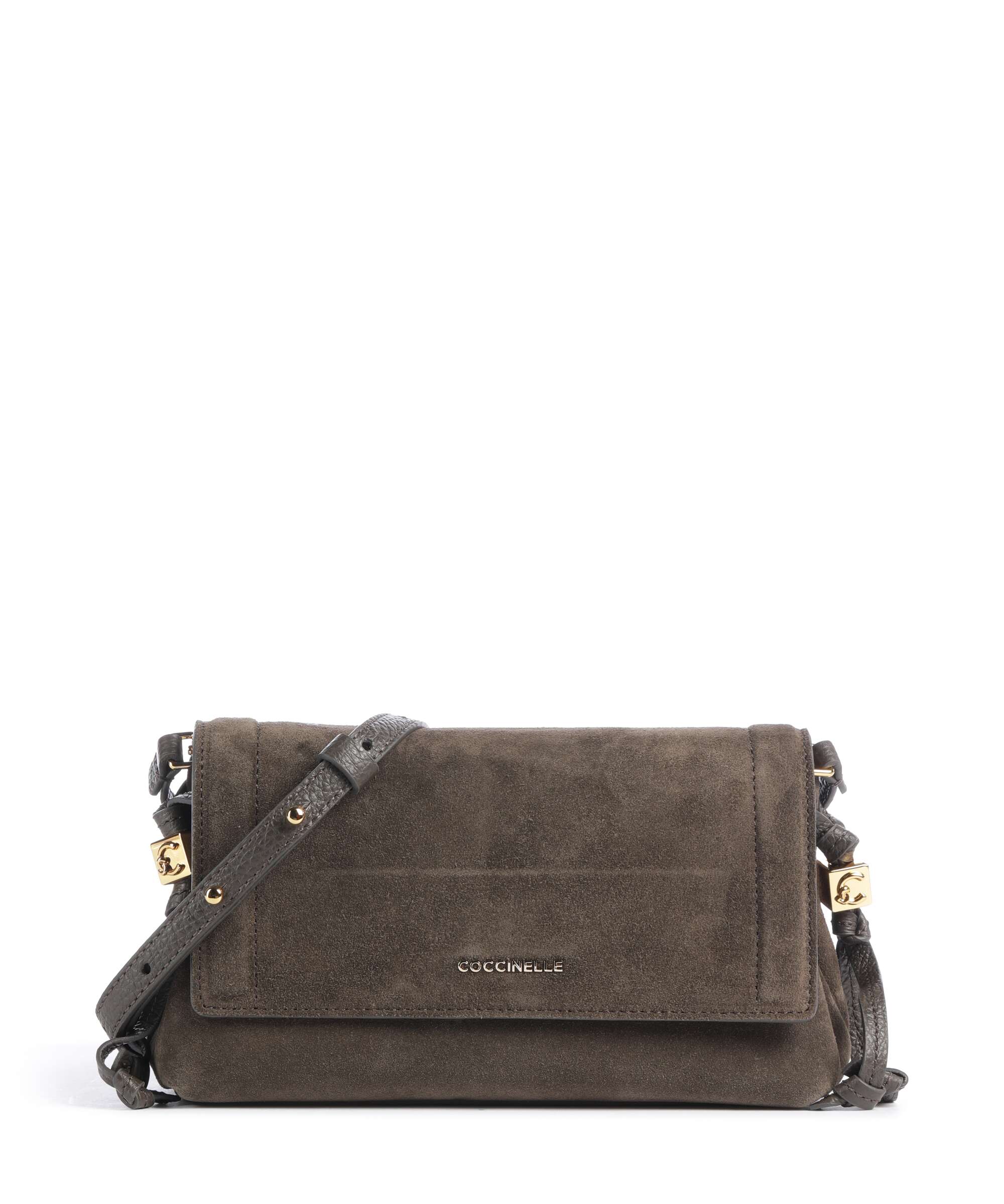 Coccinelle Thess Suede Crossbody bag fango