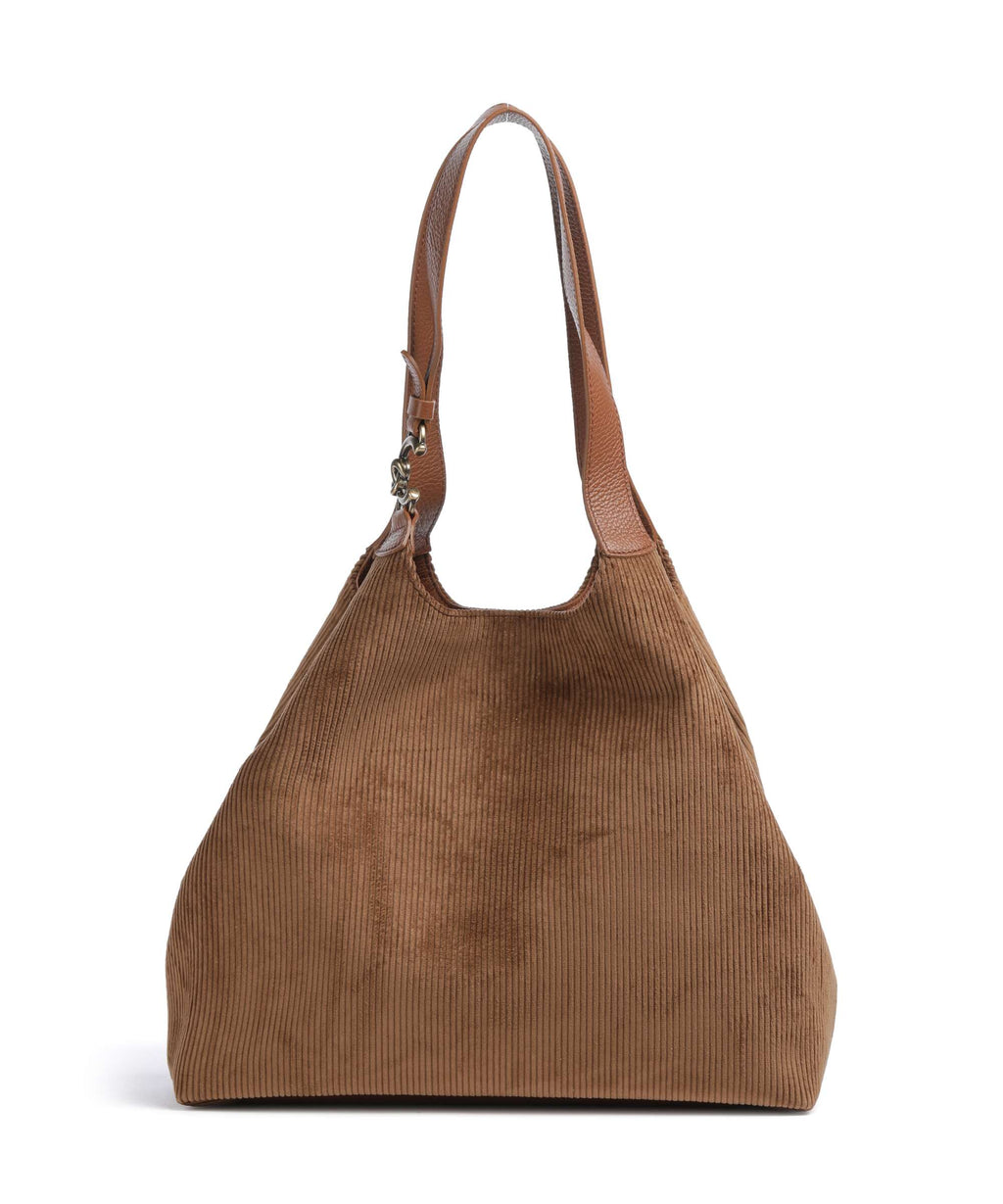 Coccinelle C-Easy Corduroy Tote bag cognac