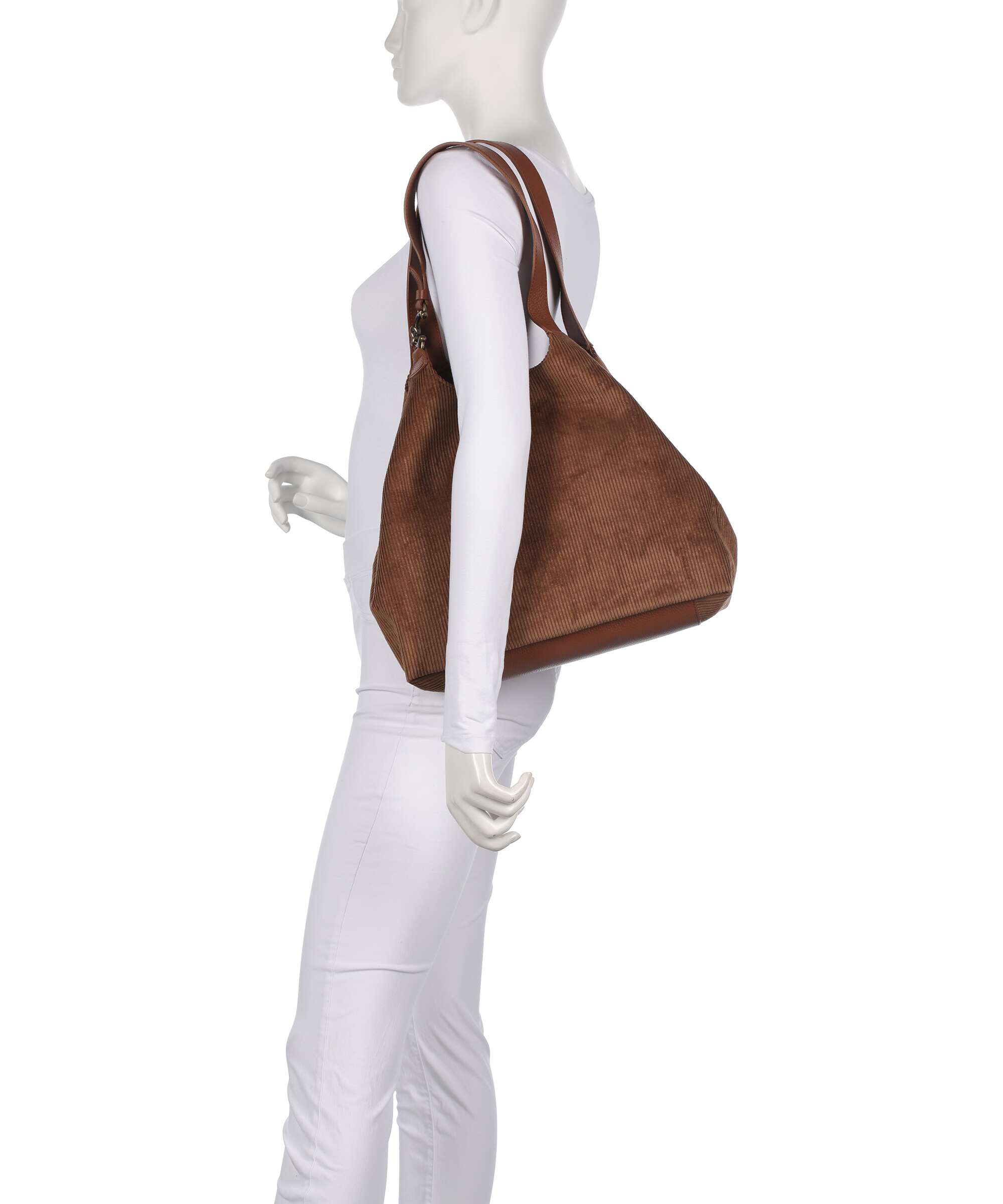 Coccinelle C-Easy Corduroy Tote bag cognac