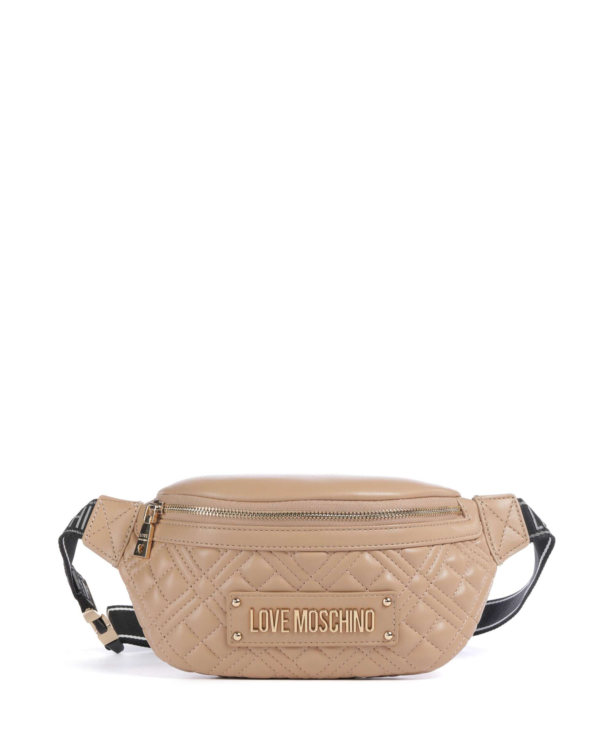 Love Moschino Quilted Belt bag beige