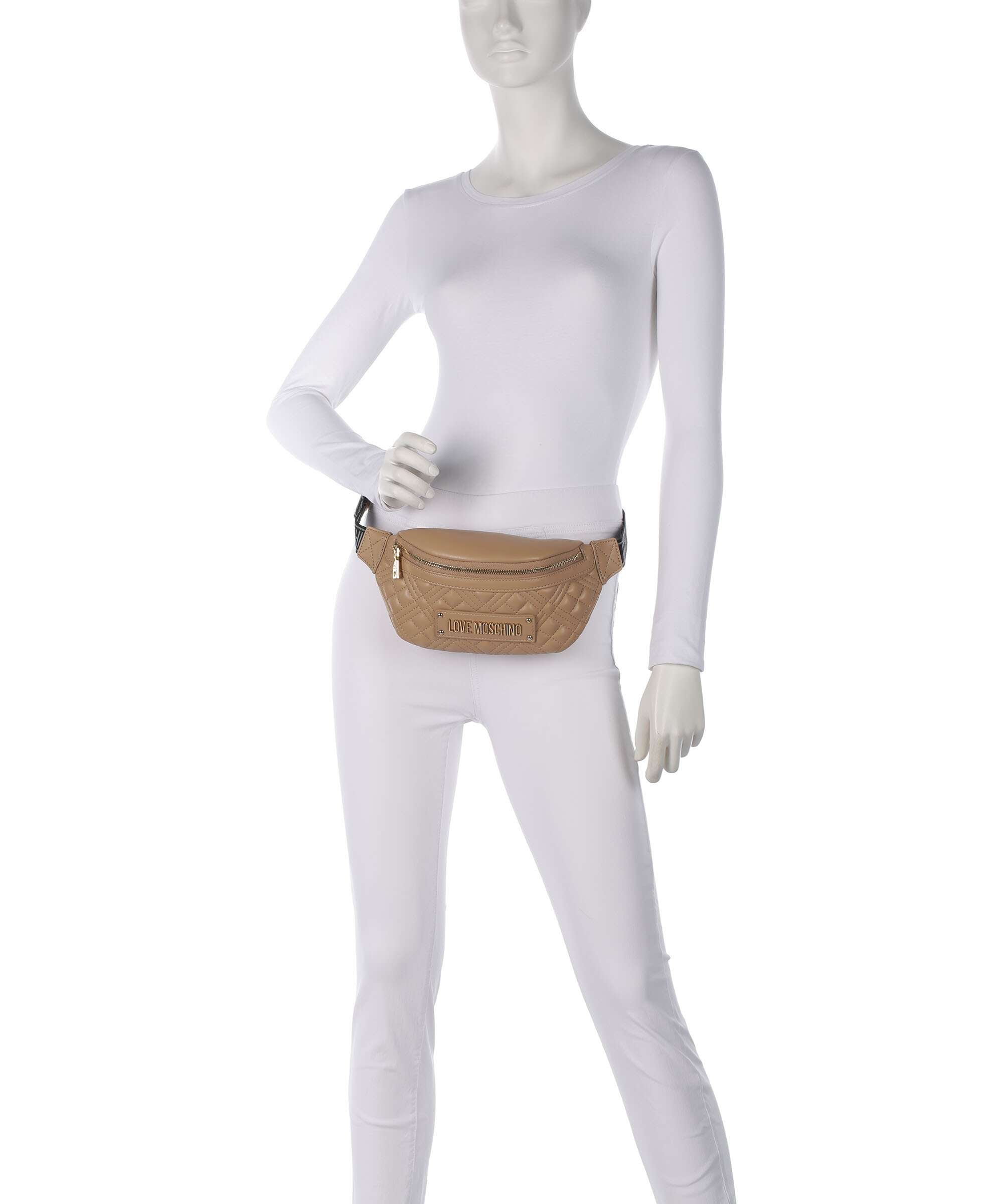 Love Moschino Quilted Belt bag beige