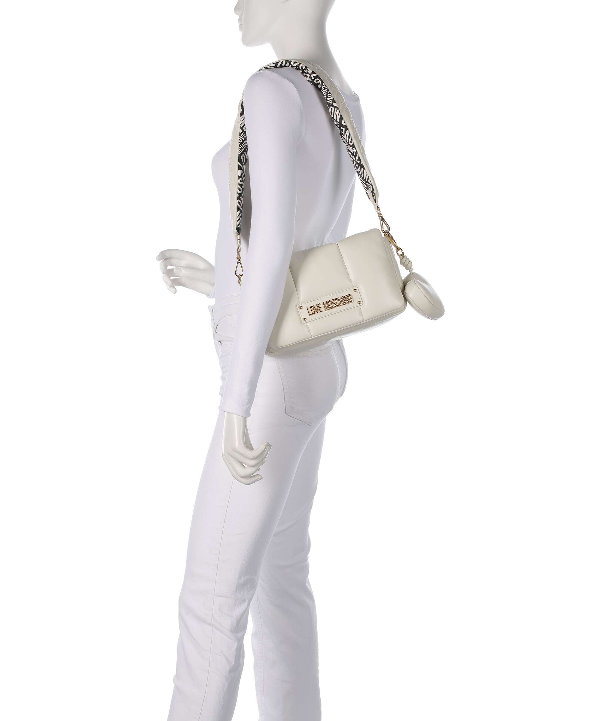 Love Moschino Puffy Schultertasche Lederimitat ivory/black