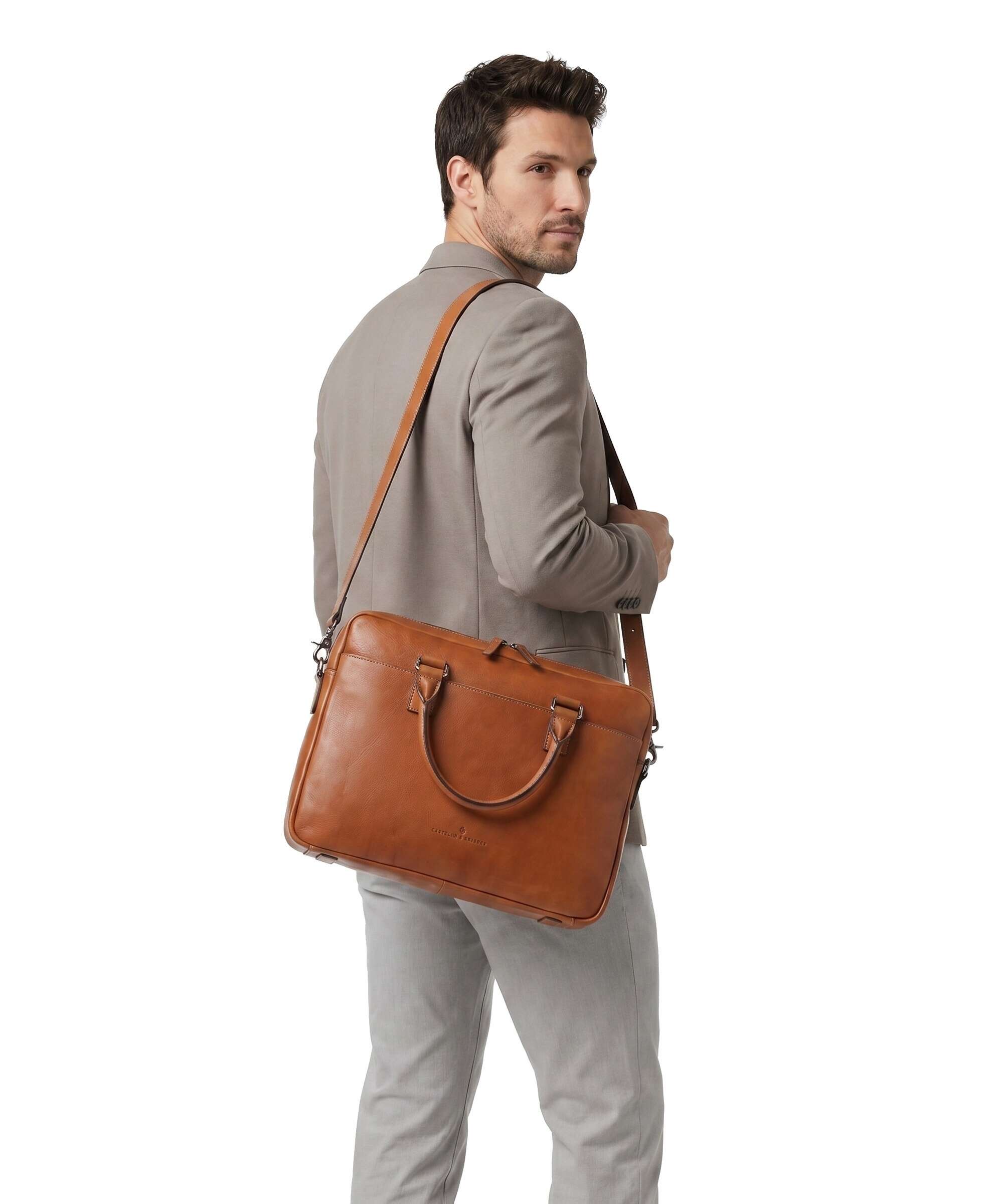 Castelijn & Beerens Heritage Briefcase light brown