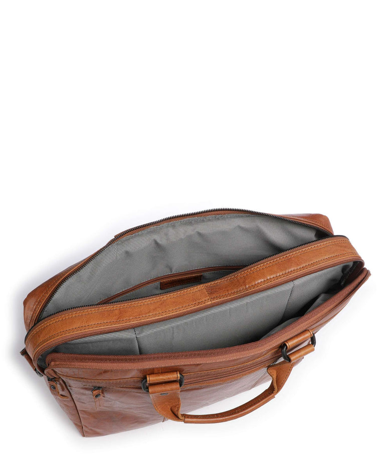 Spikes & Sparrow Bronco Briefcase cognac
