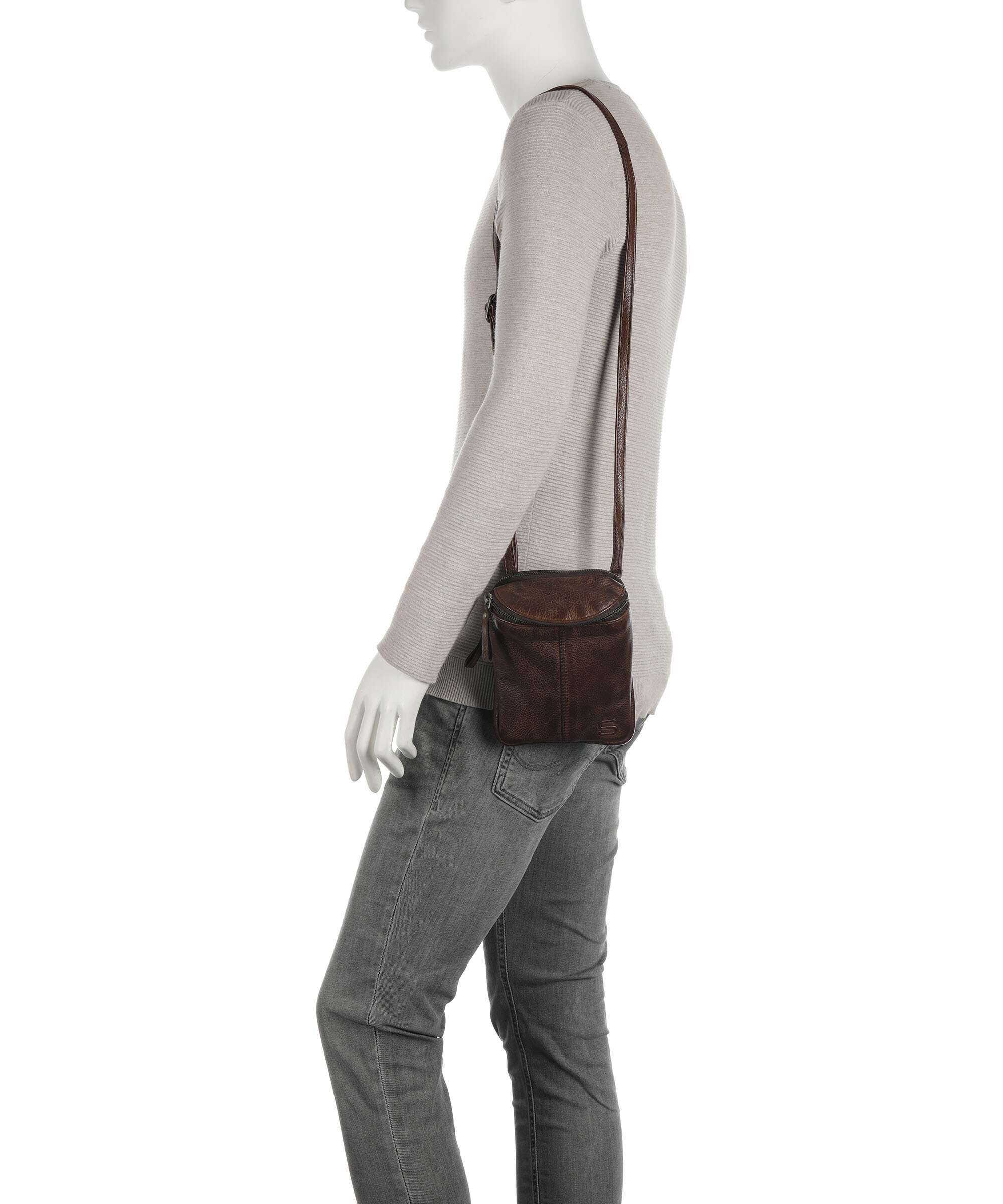Spikes & Sparrow Apache Phone bag dunkelbraun