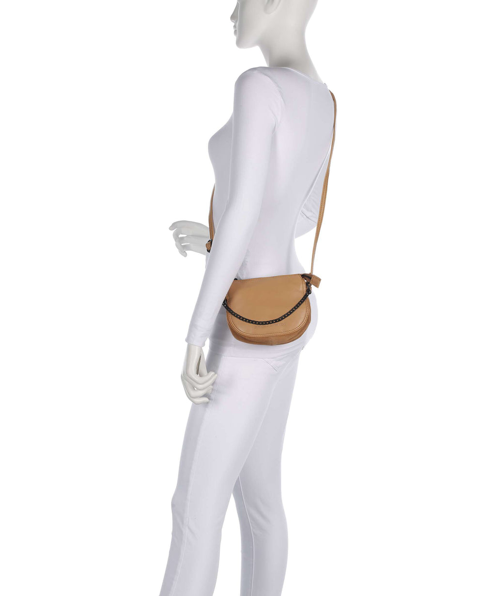 Spikes & Sparrow Suede Mix Delaine Crossbody bag camel