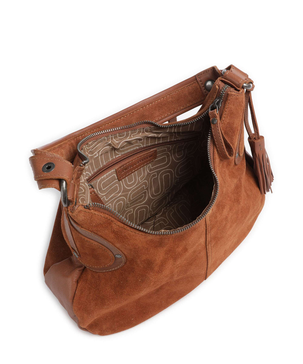 Spikes & Sparrow Suede Mix Anne-Lou Hobo bag mocca