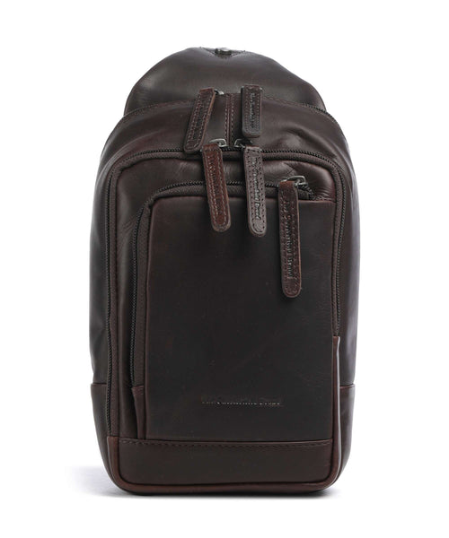 The Chesterfield Brand Cow Wax Pull Up Riga Sling bag brown
