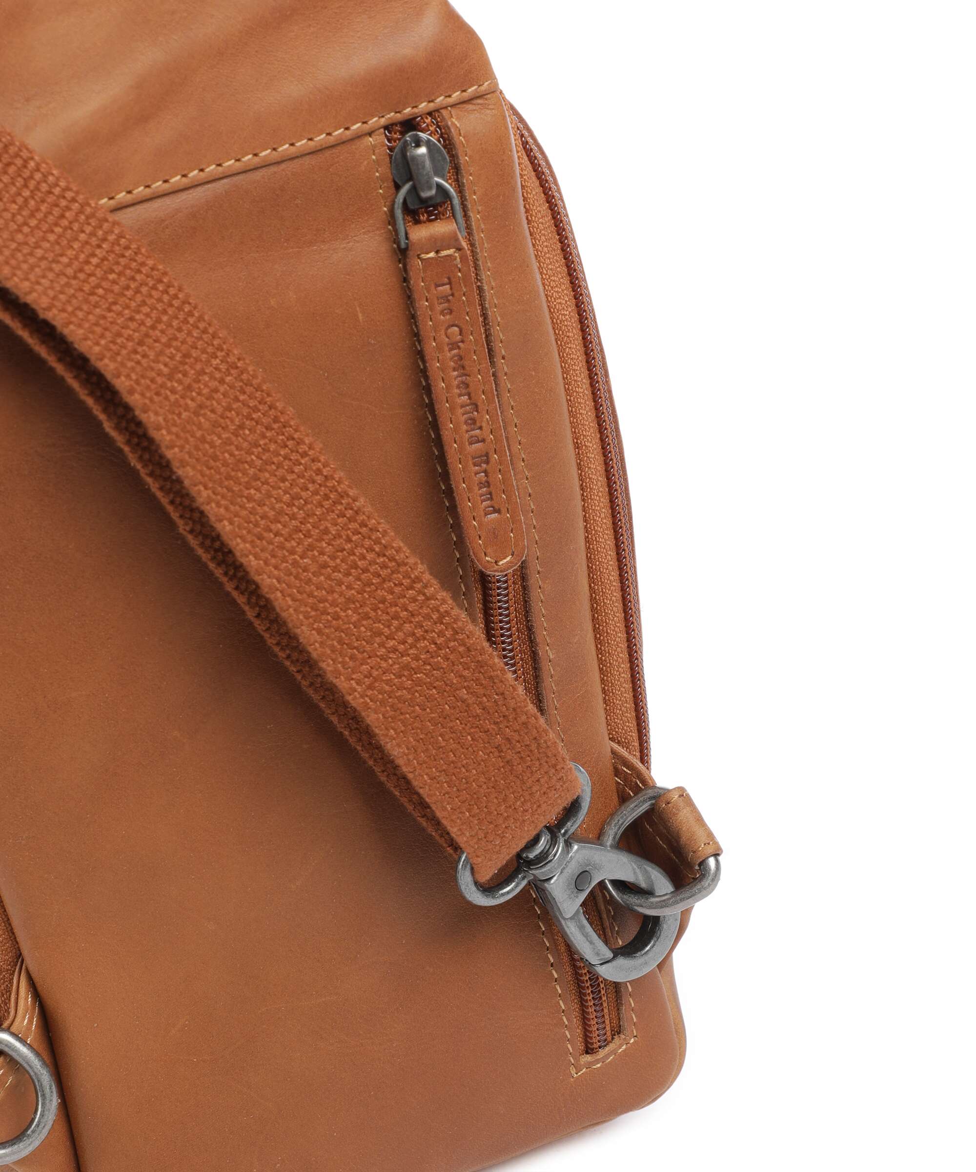 The Chesterfield Brand Cow Wax Pull Up Riga Sling bag cognac