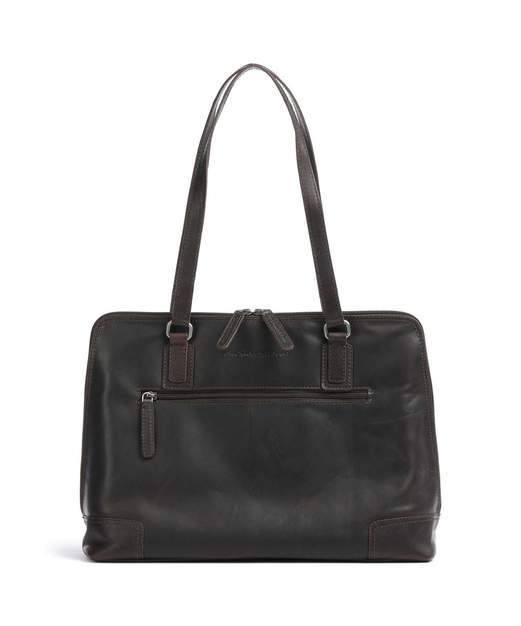 The Chesterfield Brand Cow Wax Pull Up Lugano Tote bag brown