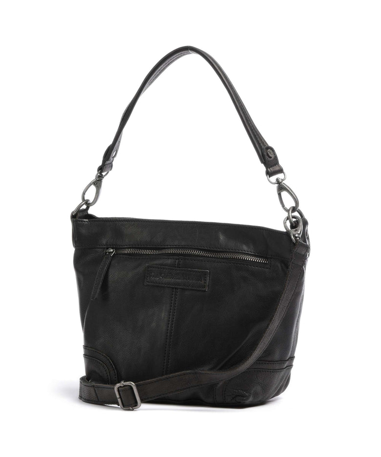The Chesterfield Brand Washed Waxed Cow Lucy Shoulder bag black