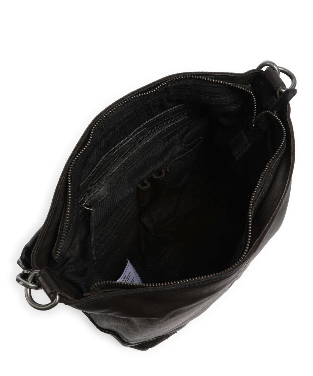 The Chesterfield Brand Washed Waxed Cow Lucy Shoulder bag black