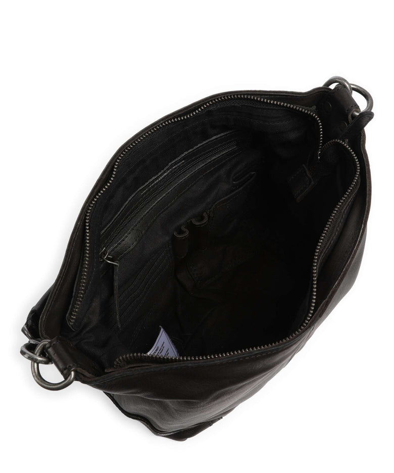 The Chesterfield Brand Washed Waxed Cow Lucy Shoulder bag black