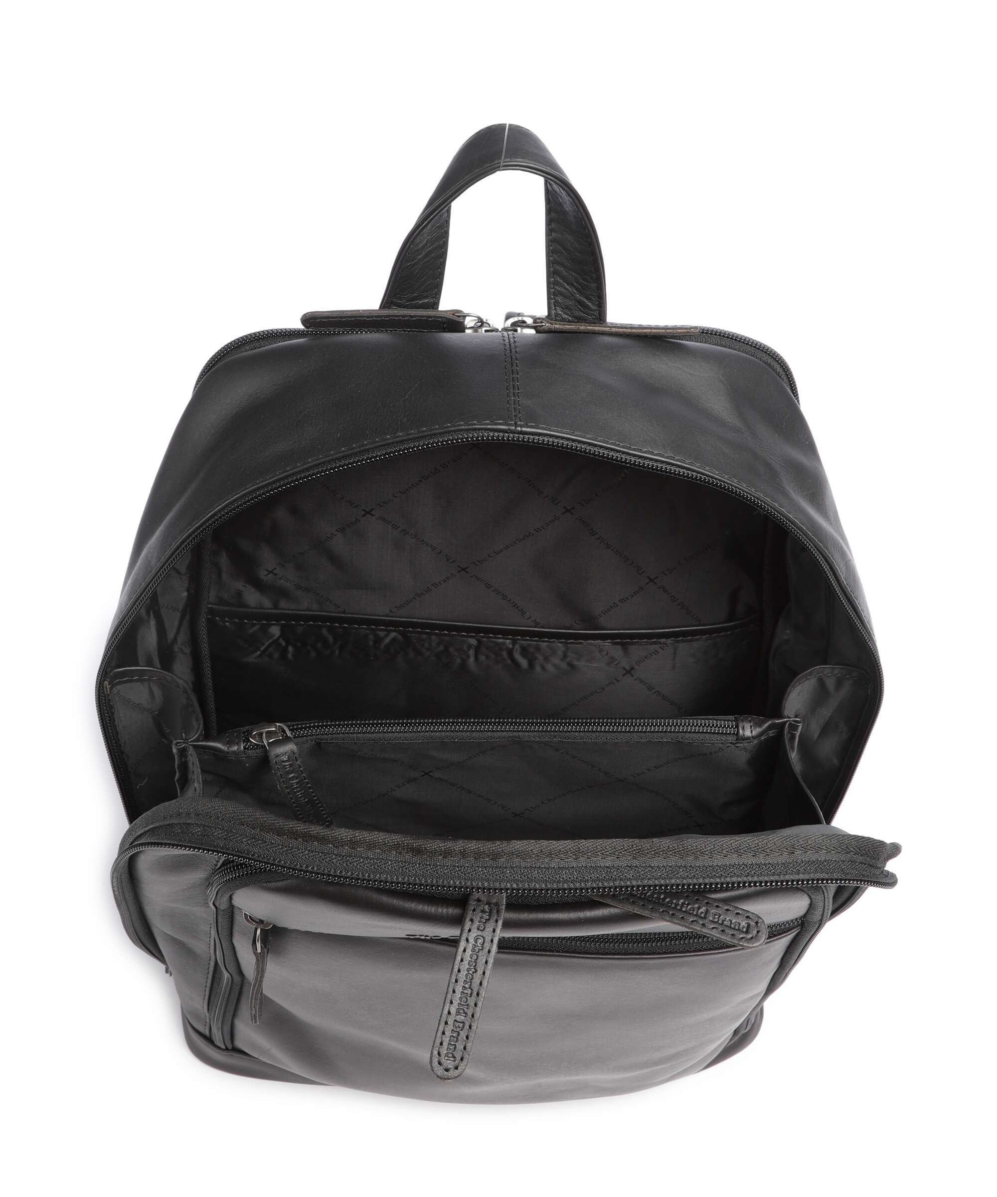 The Chesterfield Brand Cow Wax Pull Up Detroit Backpack black