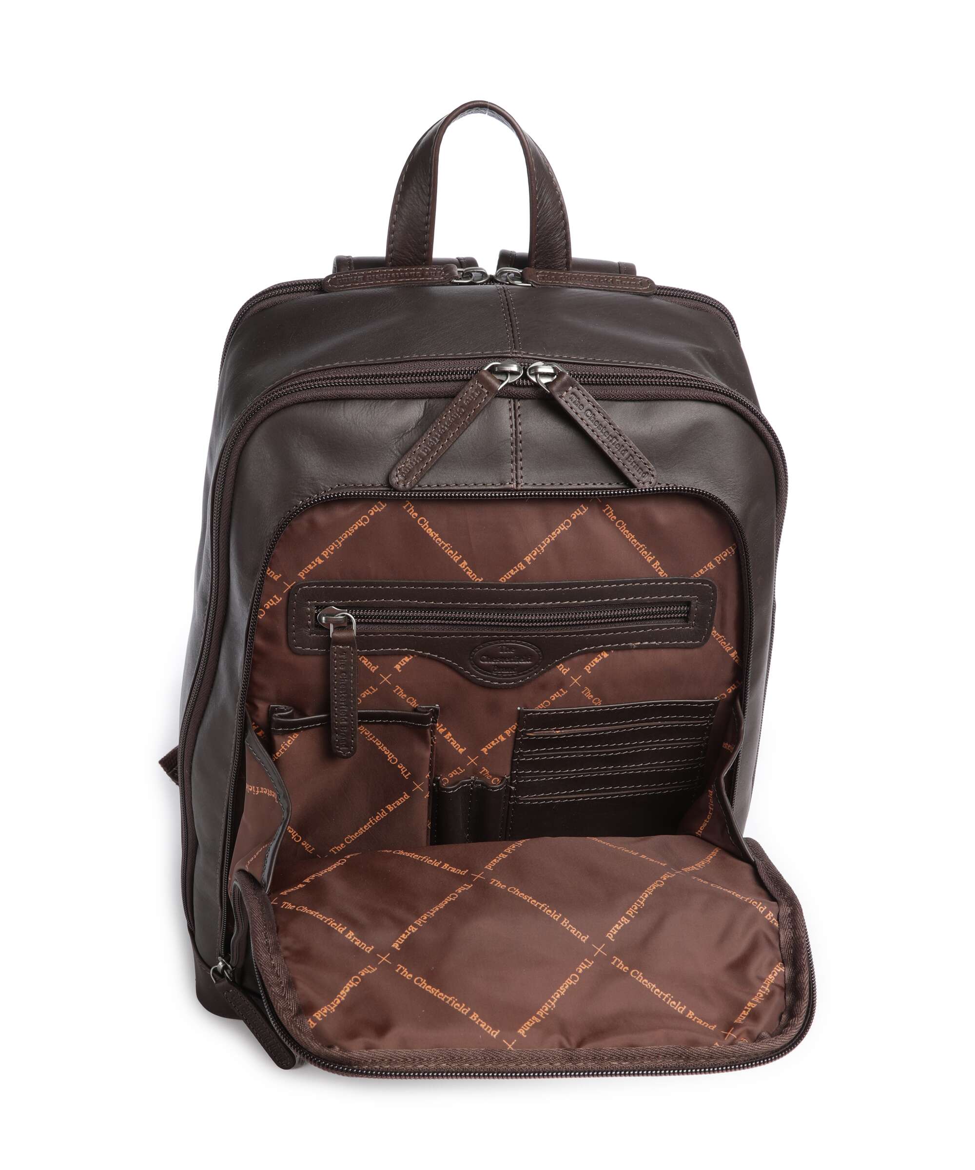 The Chesterfield Brand Cow Wax Pull Up Detroit Backpack brown