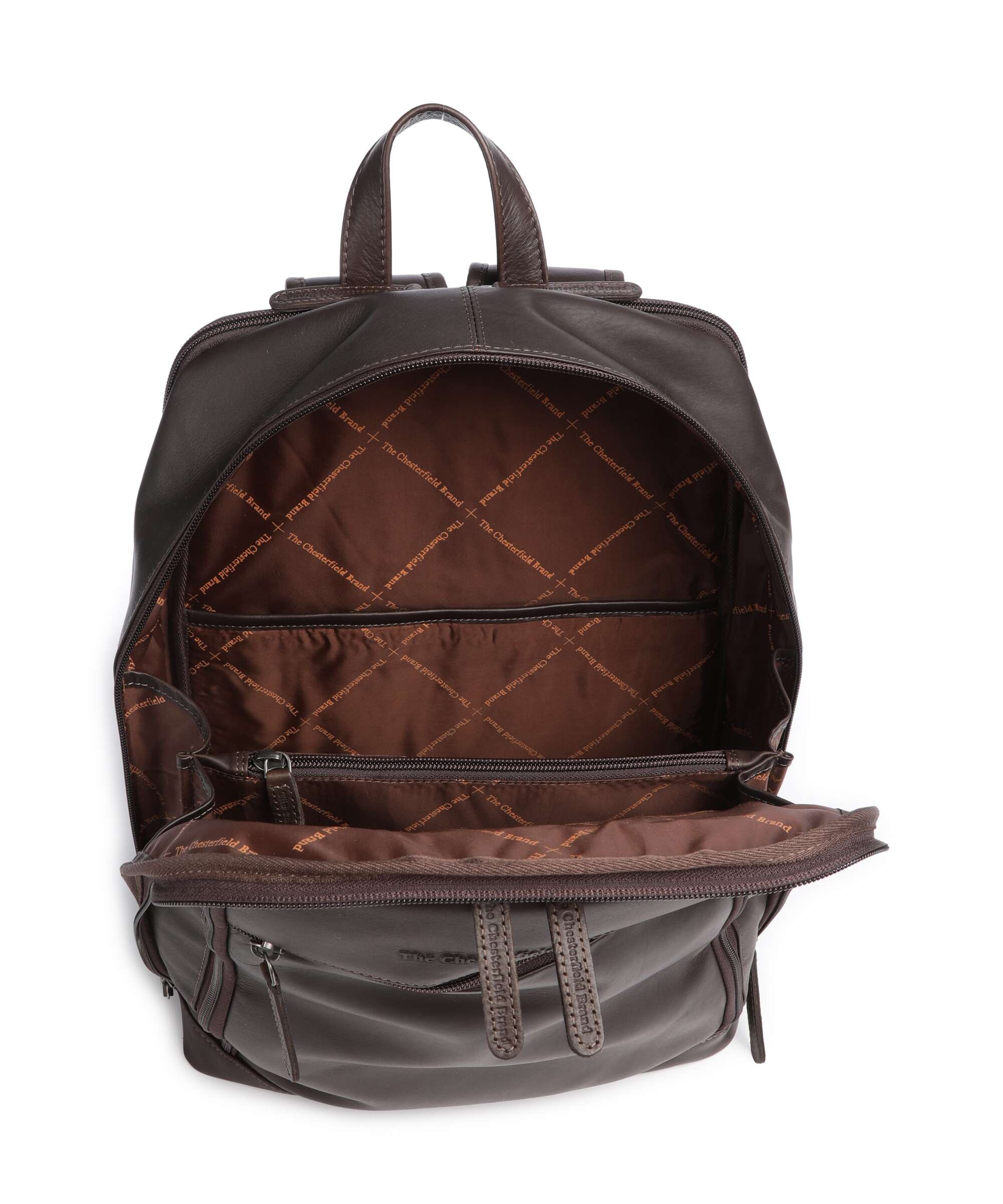 The Chesterfield Brand Cow Wax Pull Up Detroit Backpack brown