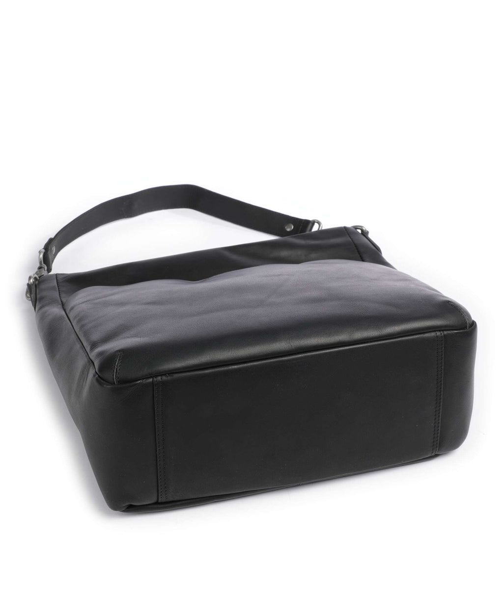 The Chesterfield Brand Cow Wax Pull Up Regina Hobo bag black