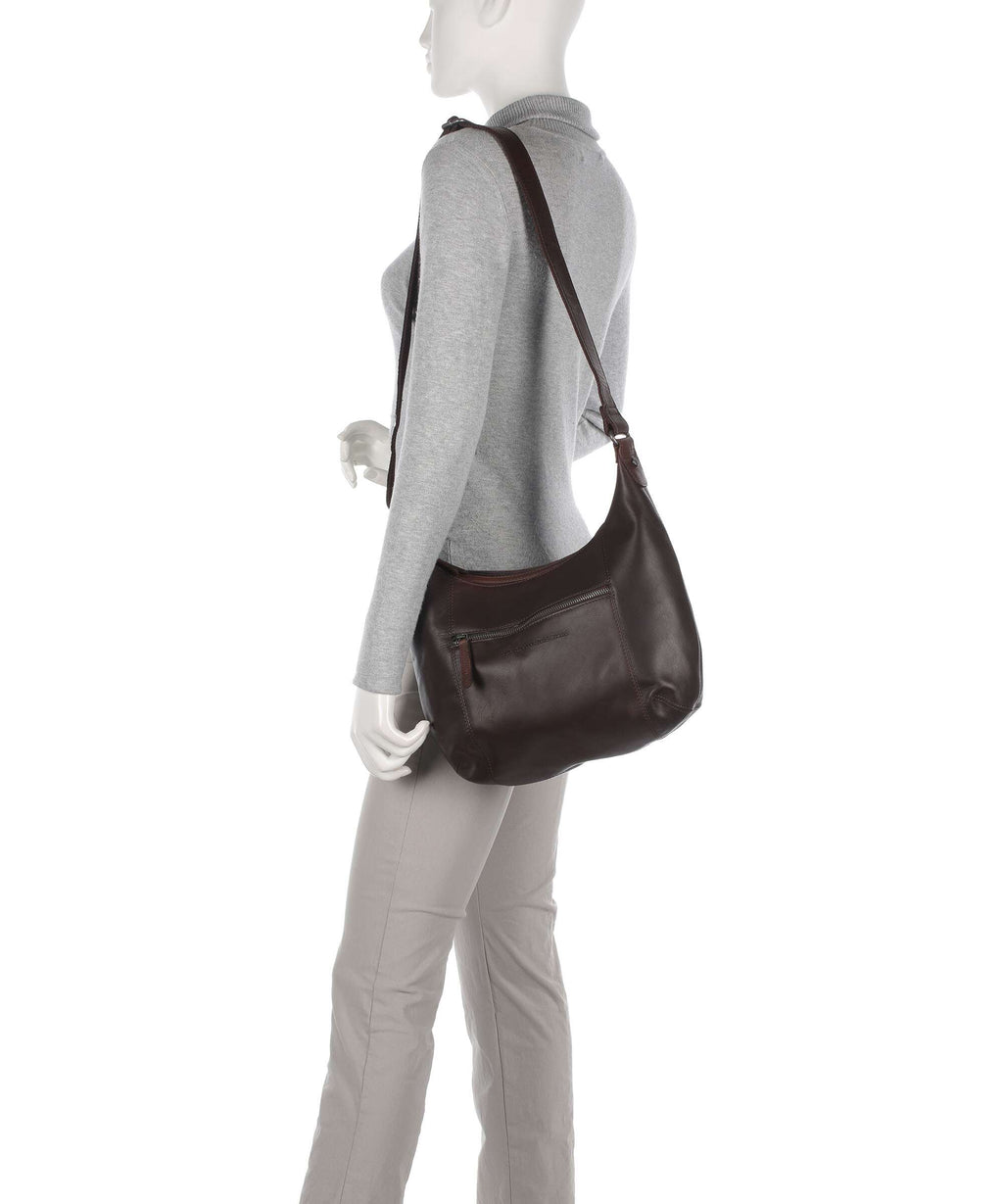 The Chesterfield Brand Cow Wax Pull Up Arlette Hobo bag brown