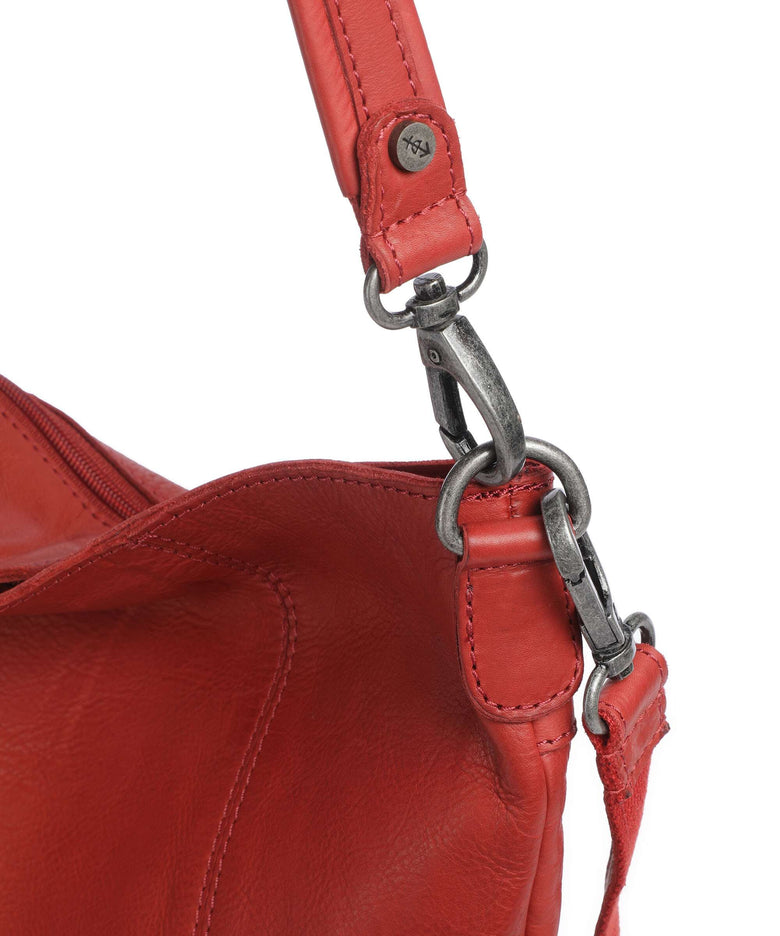 The Chesterfield Brand Washed Waxed Cow Sintra Hobo bag red