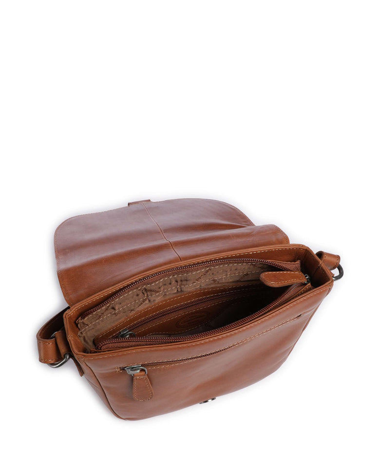 The Chesterfield Brand Cow Wax Pull Up Lucian Crossbody bag cognac