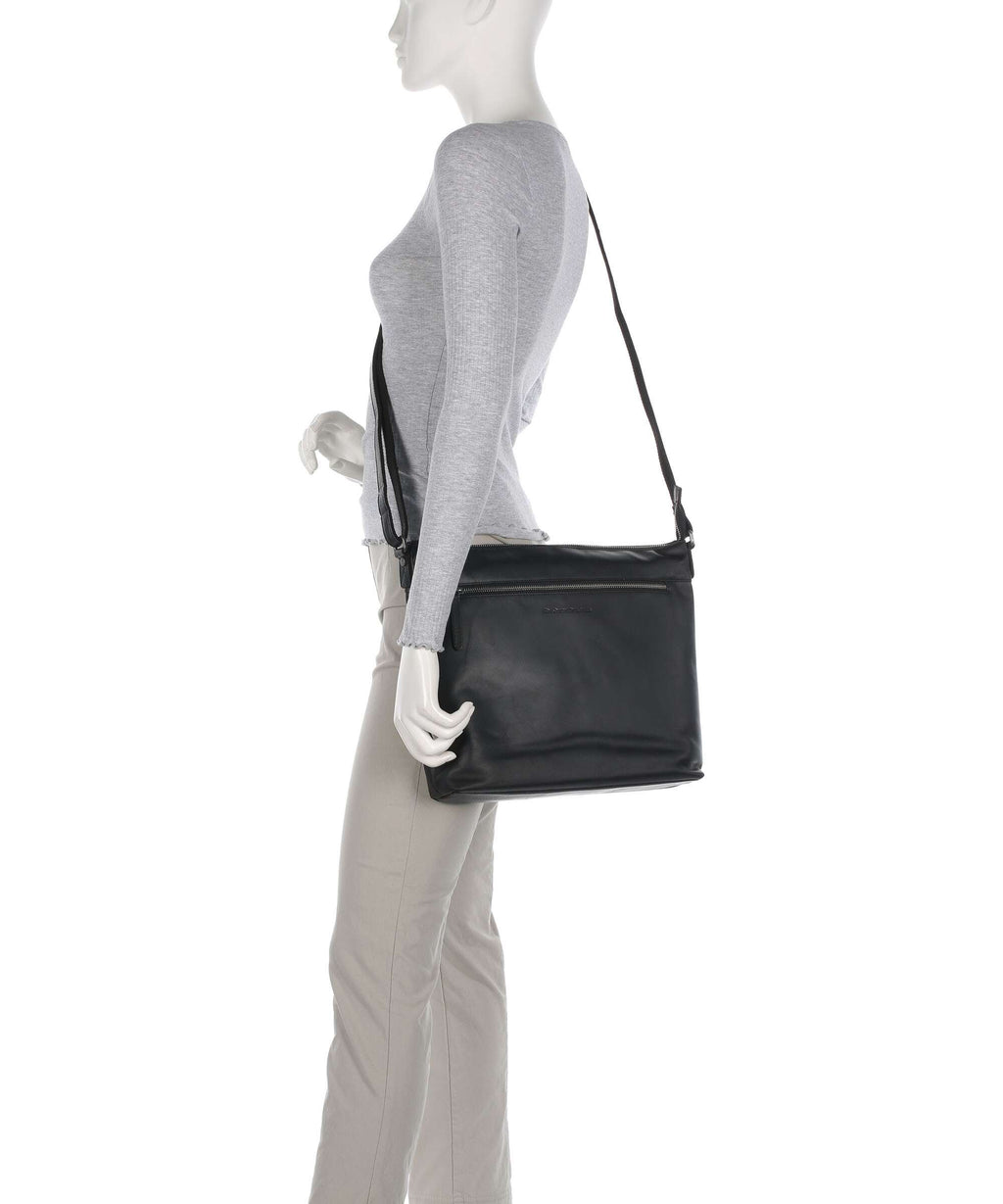 The Chesterfield Brand Cow Wax Pull Up Cartagena Crossbody bag black