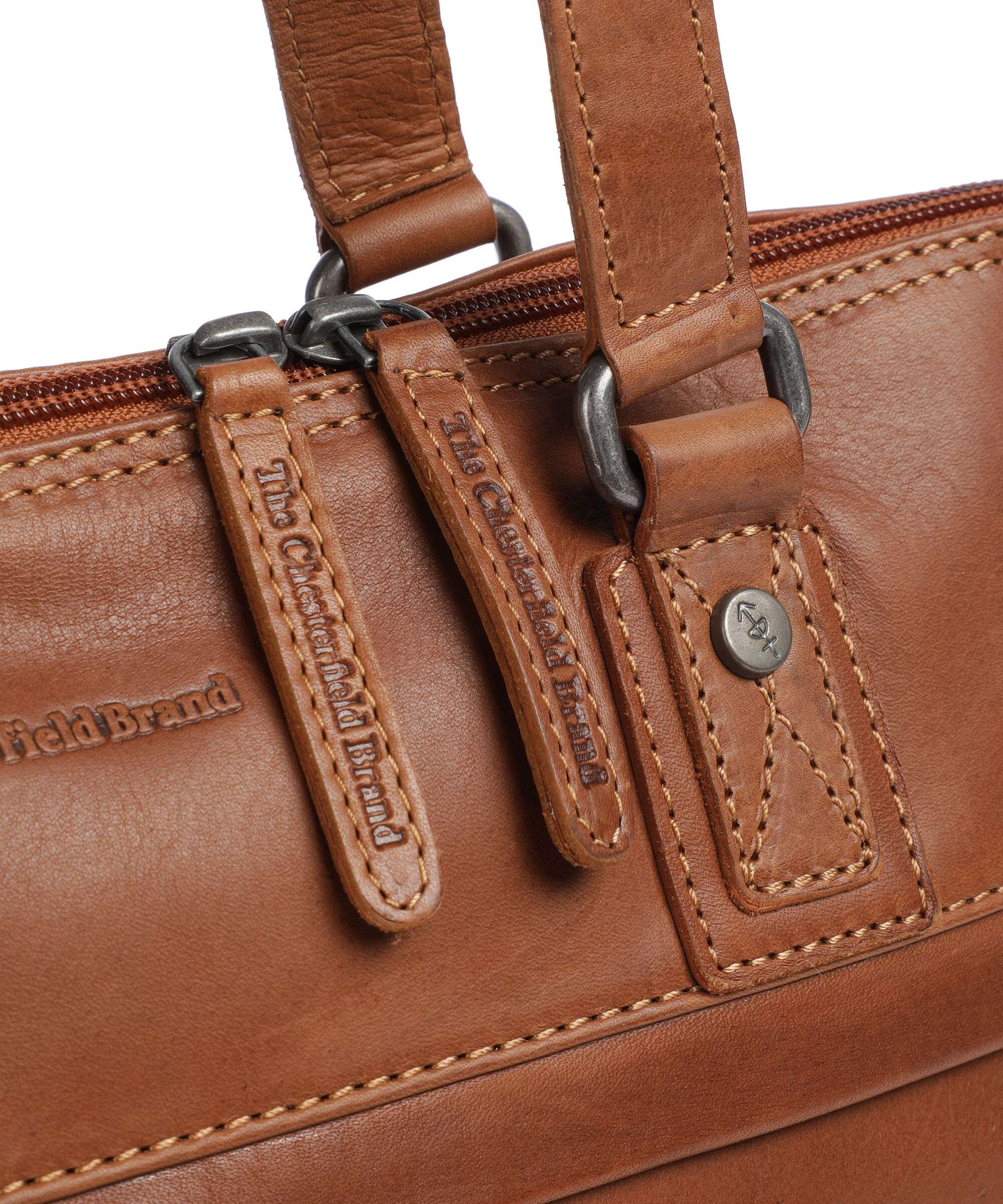 The Chesterfield Brand Cow Wax Pull Up Branson Shoulder bag cognac