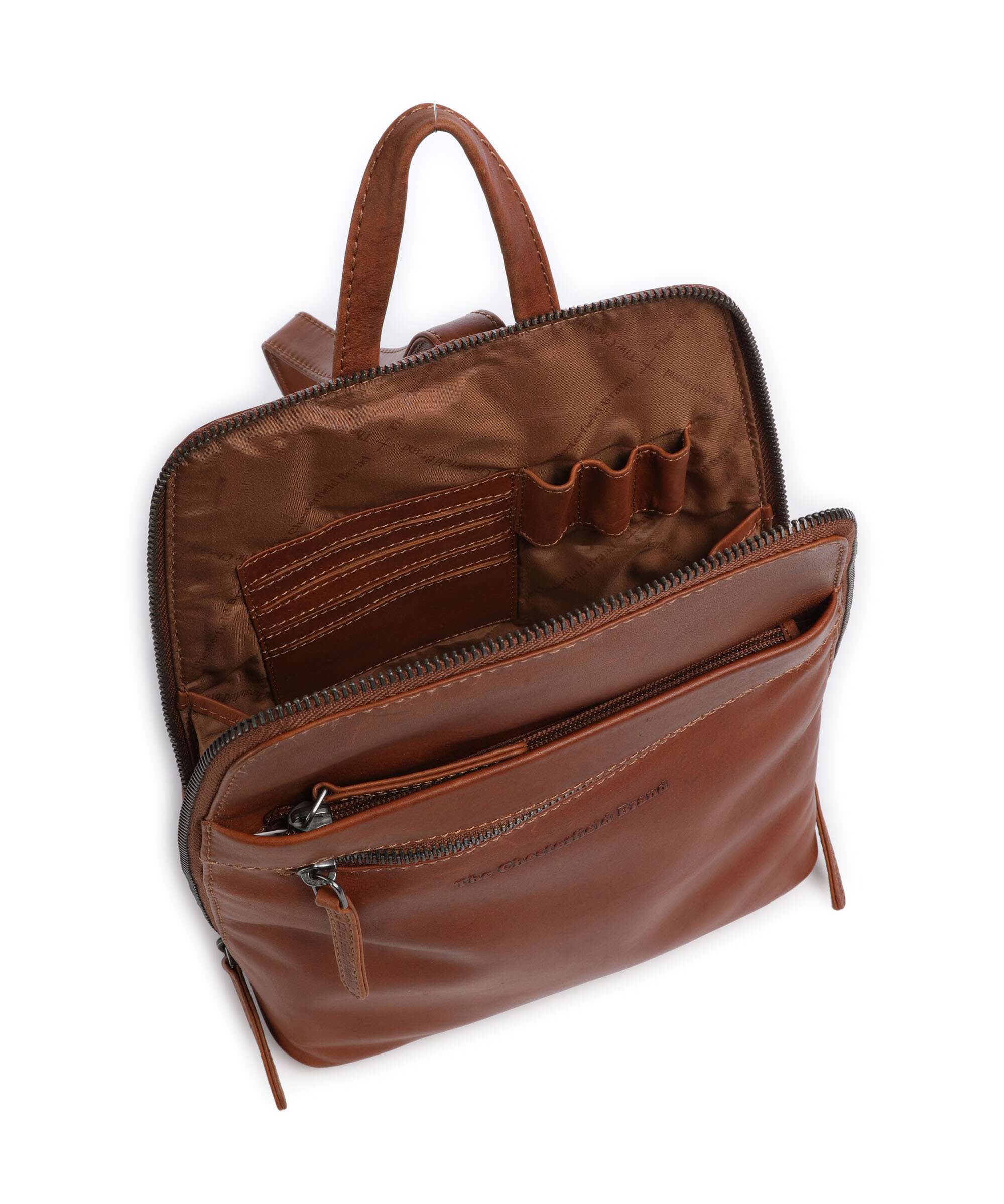 The Chesterfield Brand Wax Pull Up Cow Linford Backpack cognac