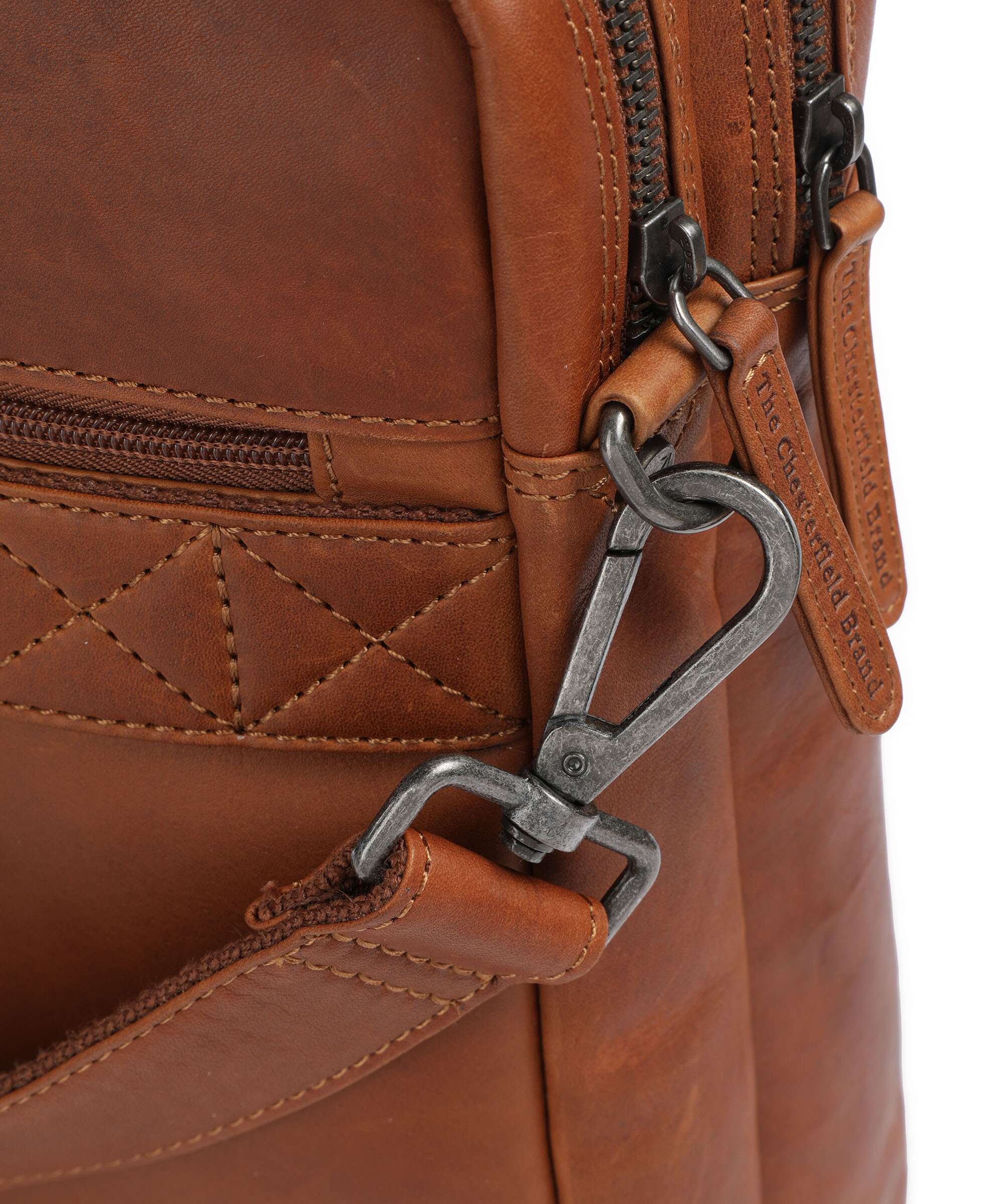The Chesterfield Brand Wax Pull Up Cow Fabian Briefcase cognac