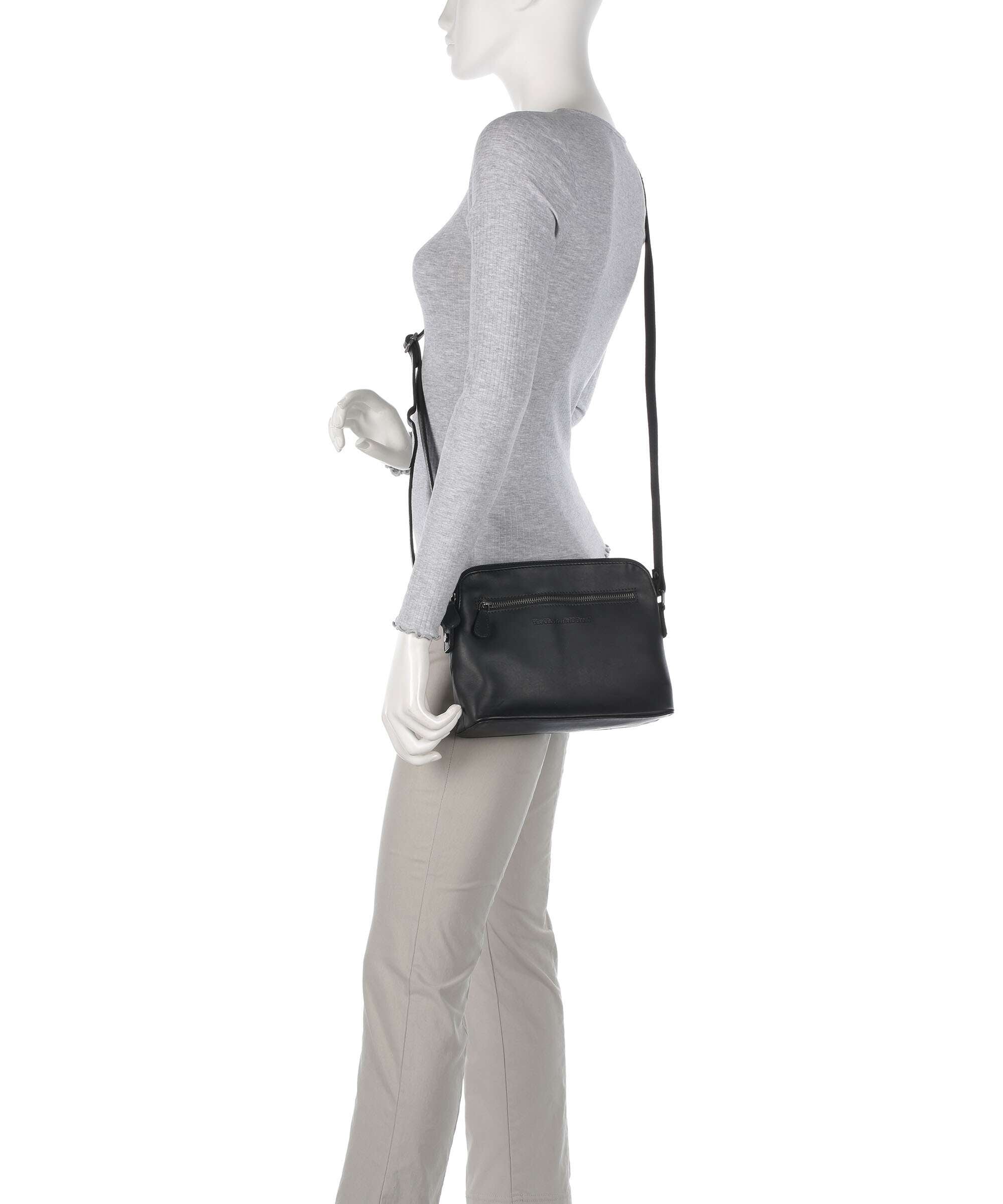 The Chesterfield Brand Cow Wax Pull Up Nebraska Crossbody bag black
