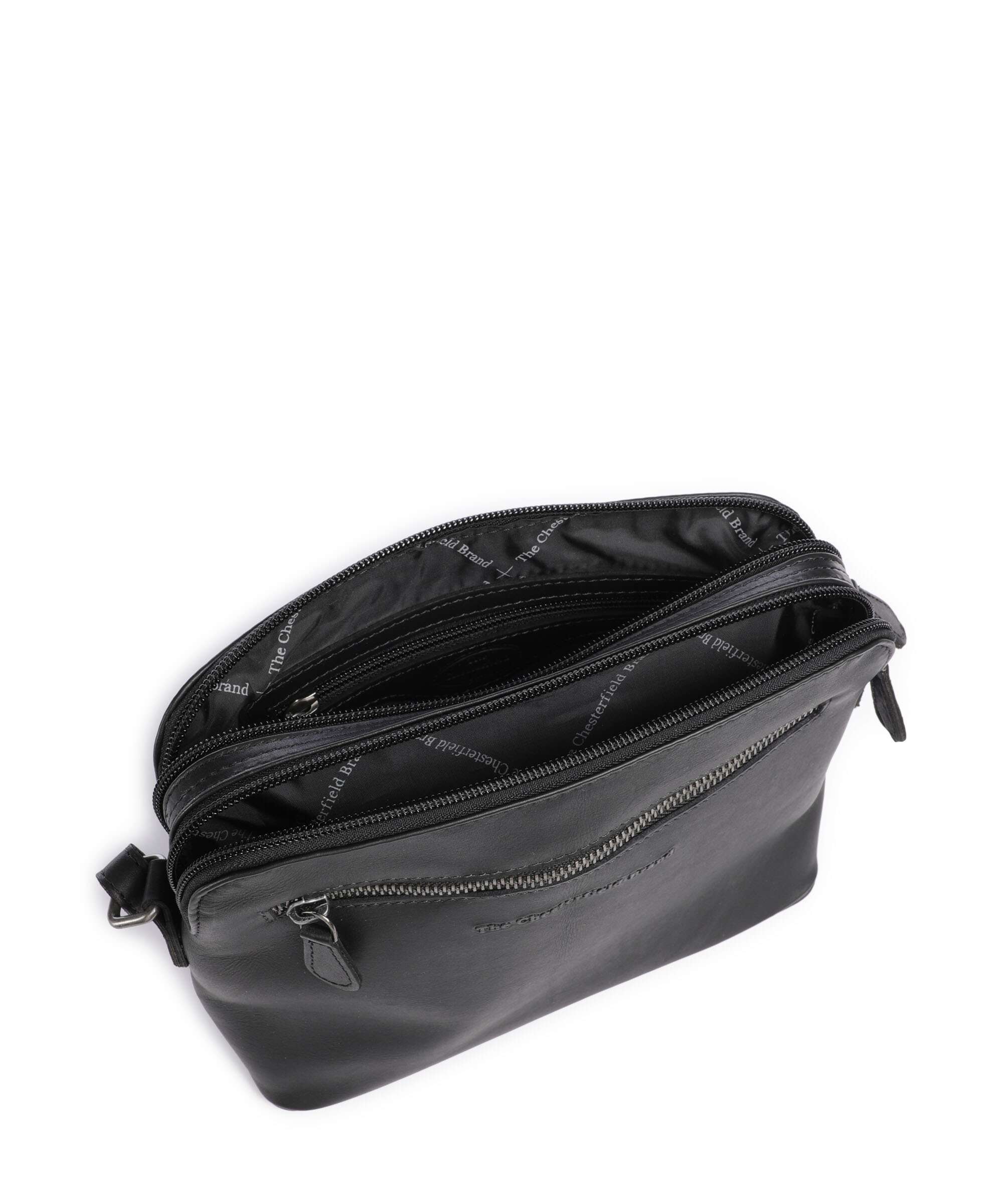 The Chesterfield Brand Cow Wax Pull Up Nebraska Crossbody bag black