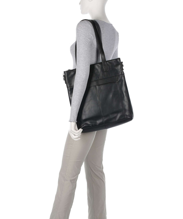 The Chesterfield Brand Cow Wax Pull Up Nunavik Tote bag black