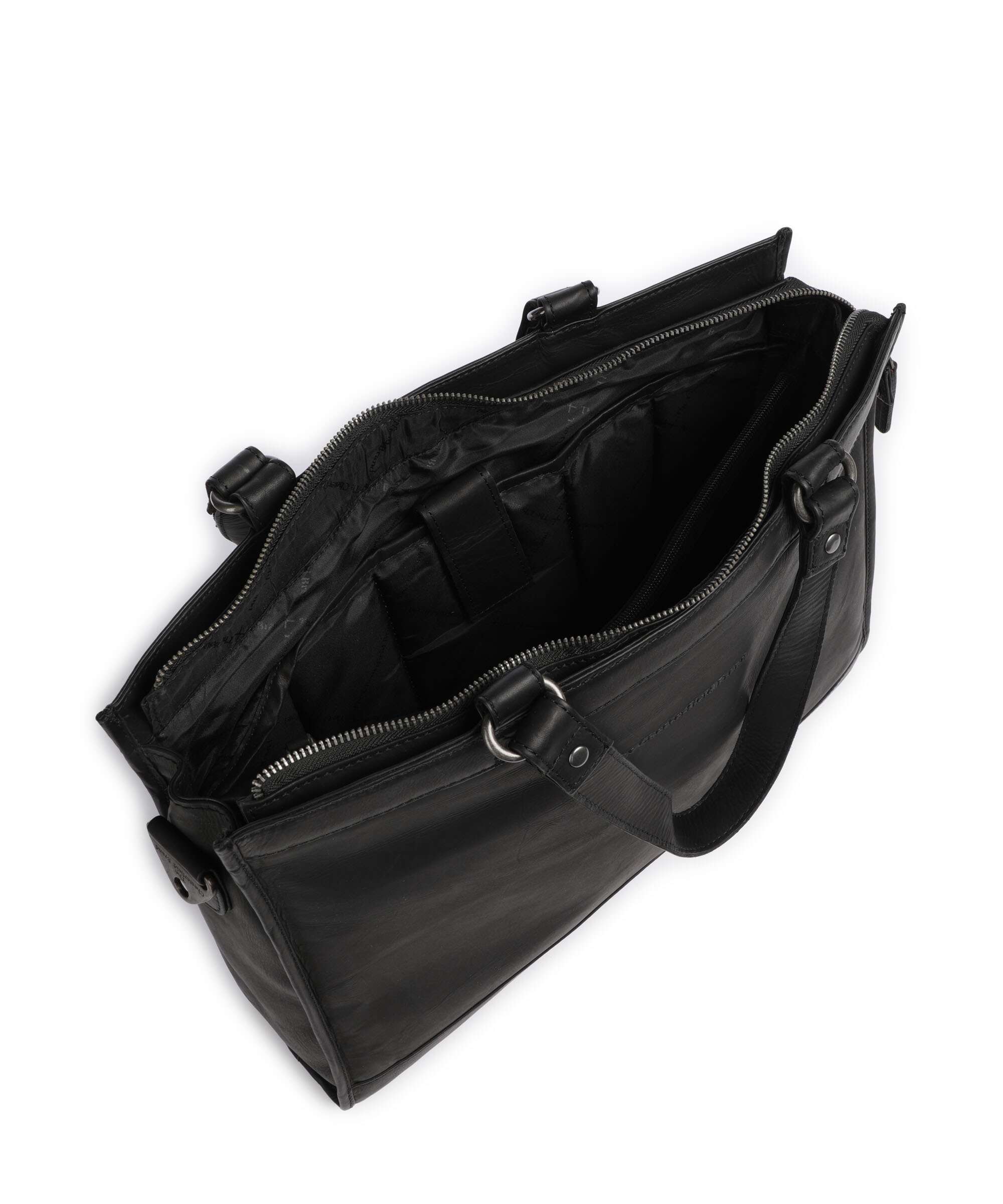 The Chesterfield Brand Cow Wax Pull Up Manly Tote bag black