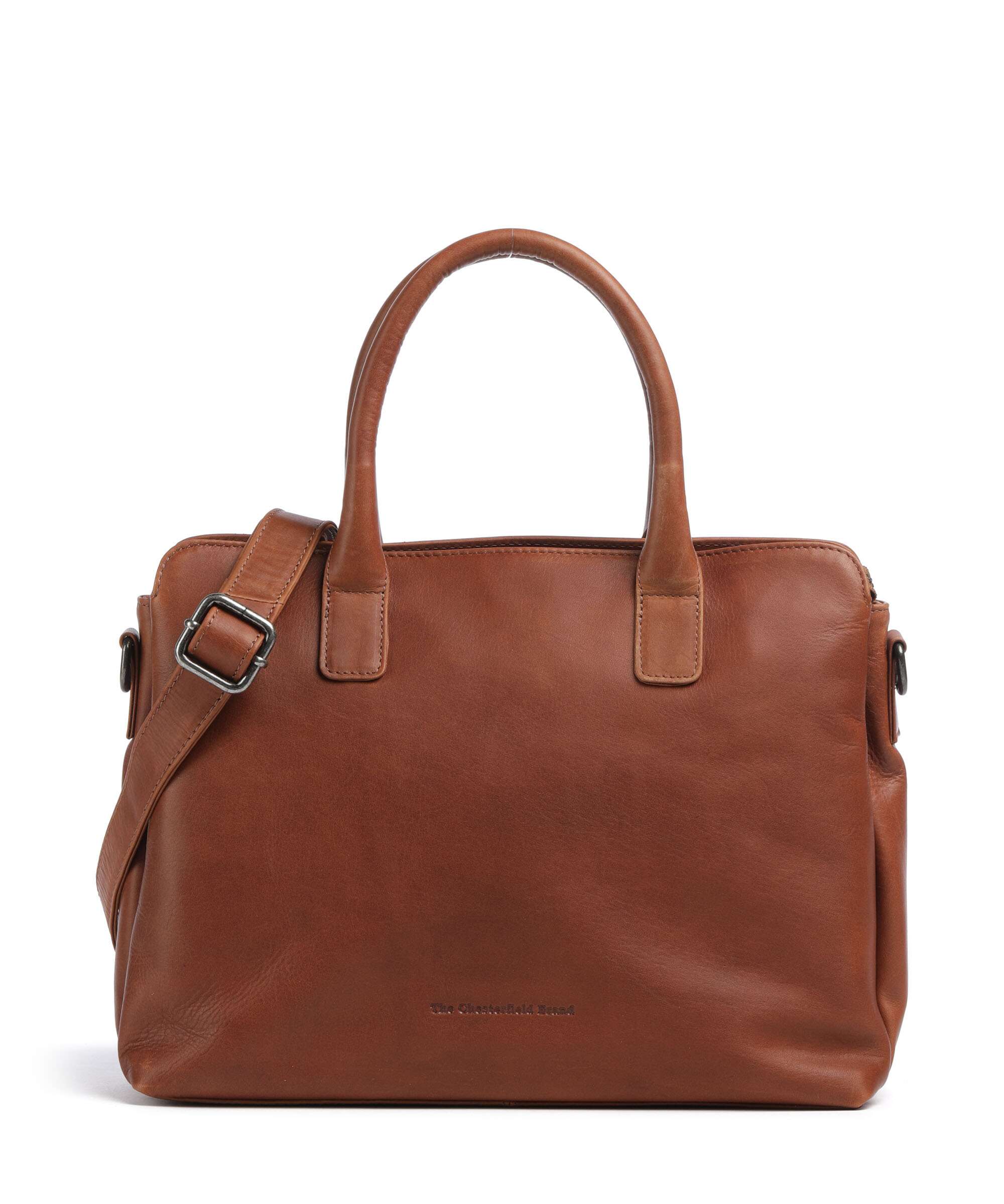 The Chesterfield Brand Wax Pull Up Cow Valmonte Handbag cognac