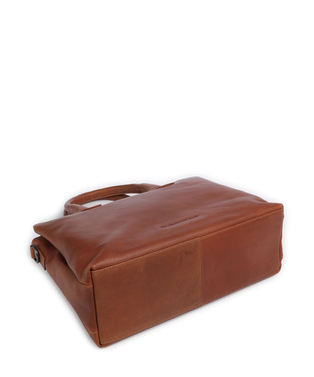 The Chesterfield Brand Wax Pull Up Cow Valmonte Handbag cognac