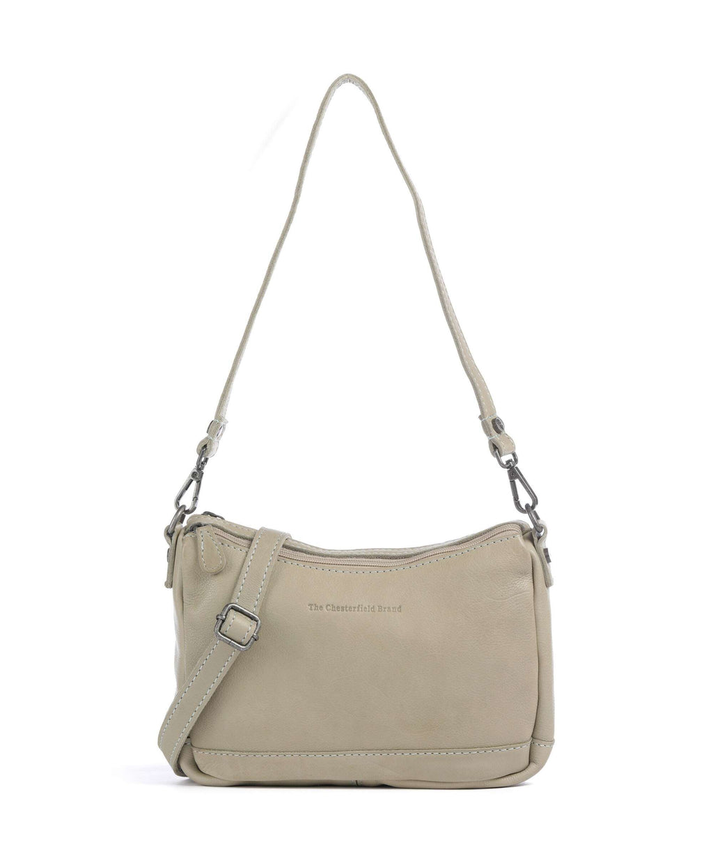 The Chesterfield Brand Washed Waxed Cow Irving Shoulder bag ocean blue