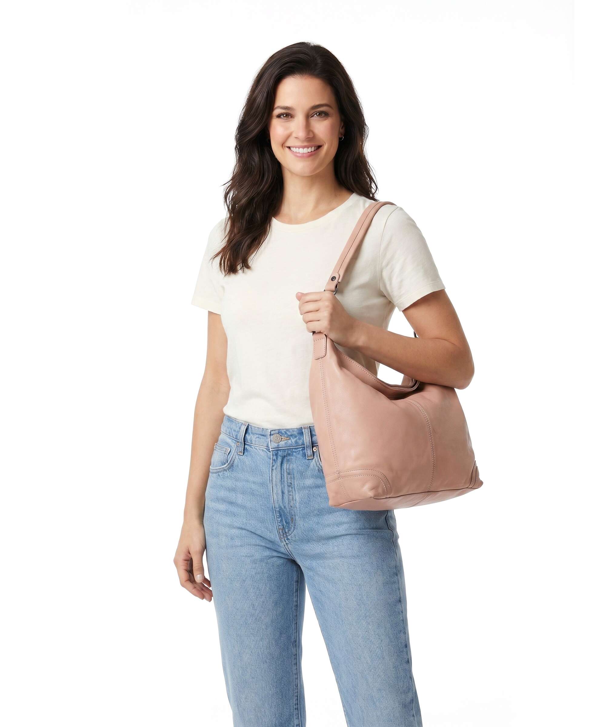 The Chesterfield Brand Washed Waxed Cow Bolivia Hobo bag vintage rose