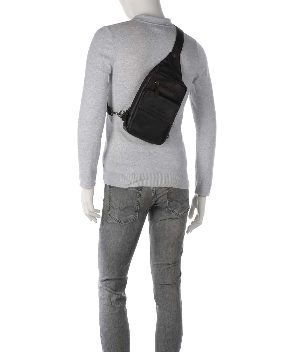 The Chesterfield Brand Wax Pull Up Cow Turelle Sling bag brown