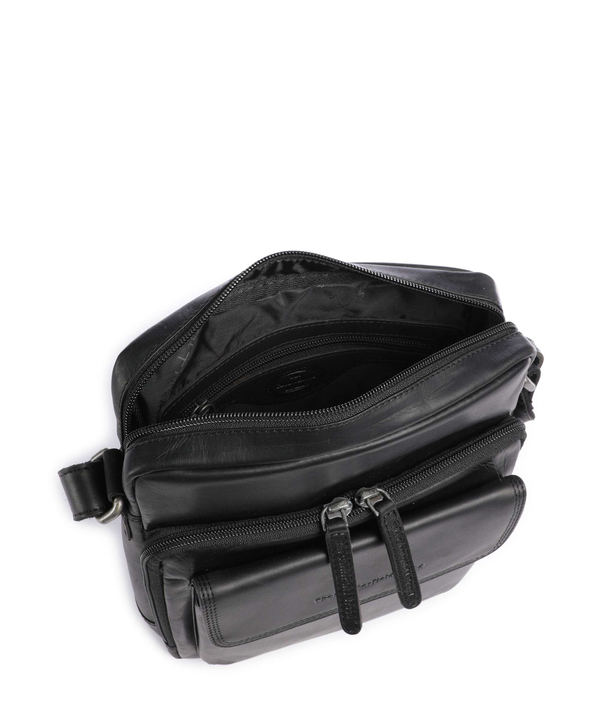 The Chesterfield Brand Wax Pull Up Cow Montira Crossbody bag black
