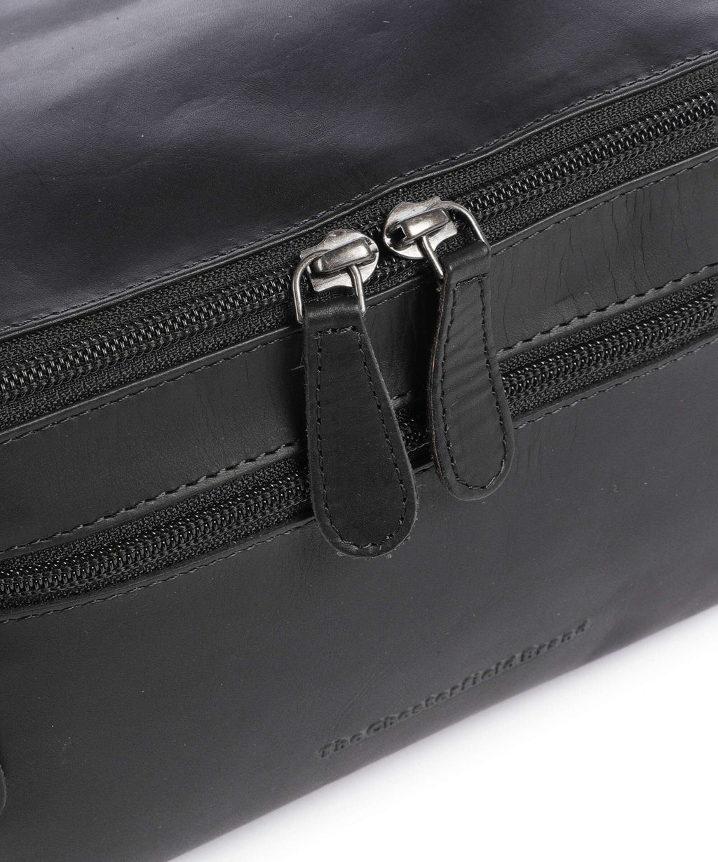 The Chesterfield Brand Wax Pull Up Cow Elmia Toiletry bag black