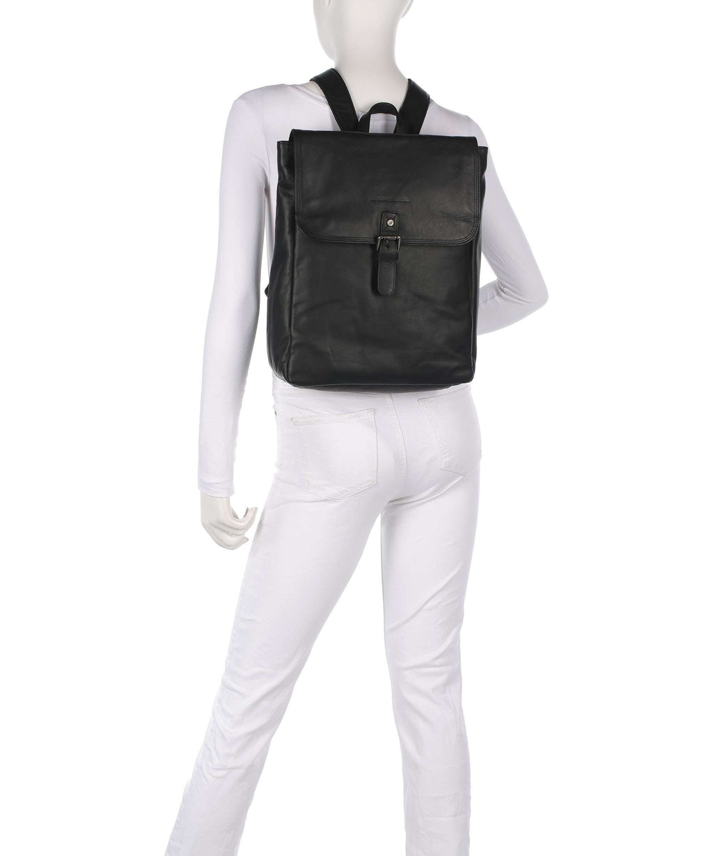 The Chesterfield Brand Wax Pull Up Cow Farrow Backpack black