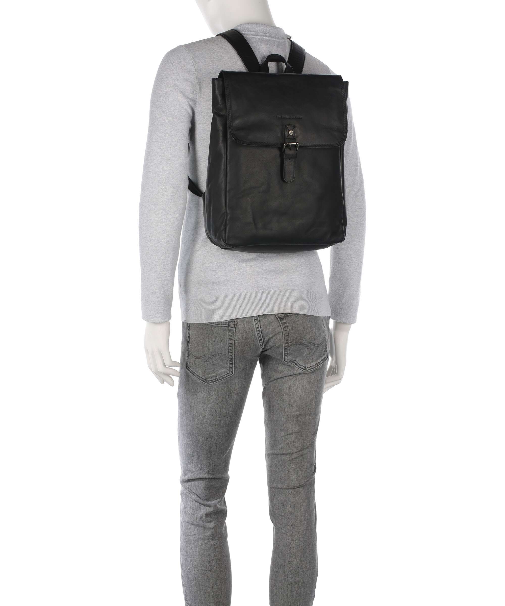 The Chesterfield Brand Wax Pull Up Cow Farrow Backpack black