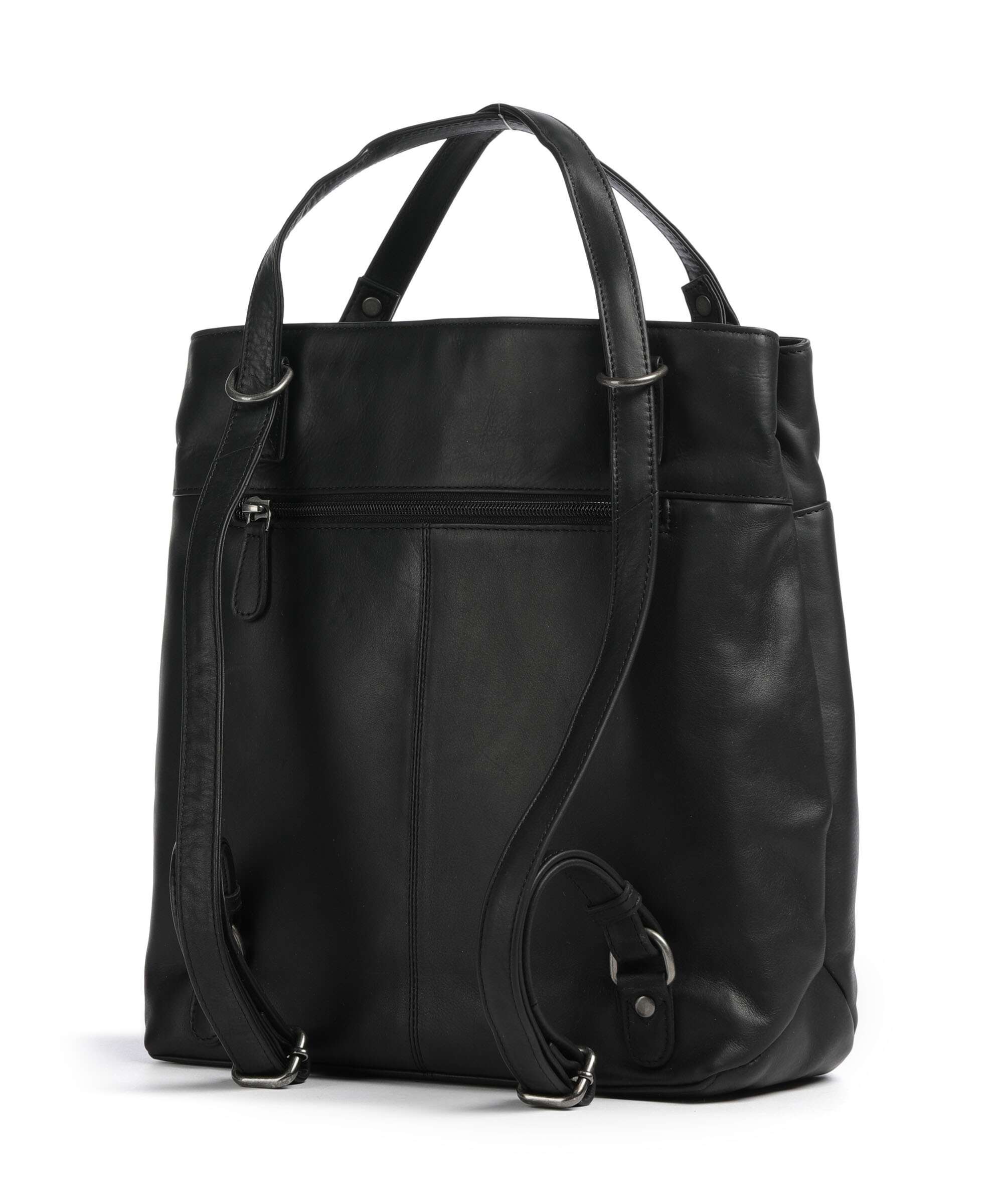 The Chesterfield Brand Wax Pull Up Cow Raynor Backpack bag black