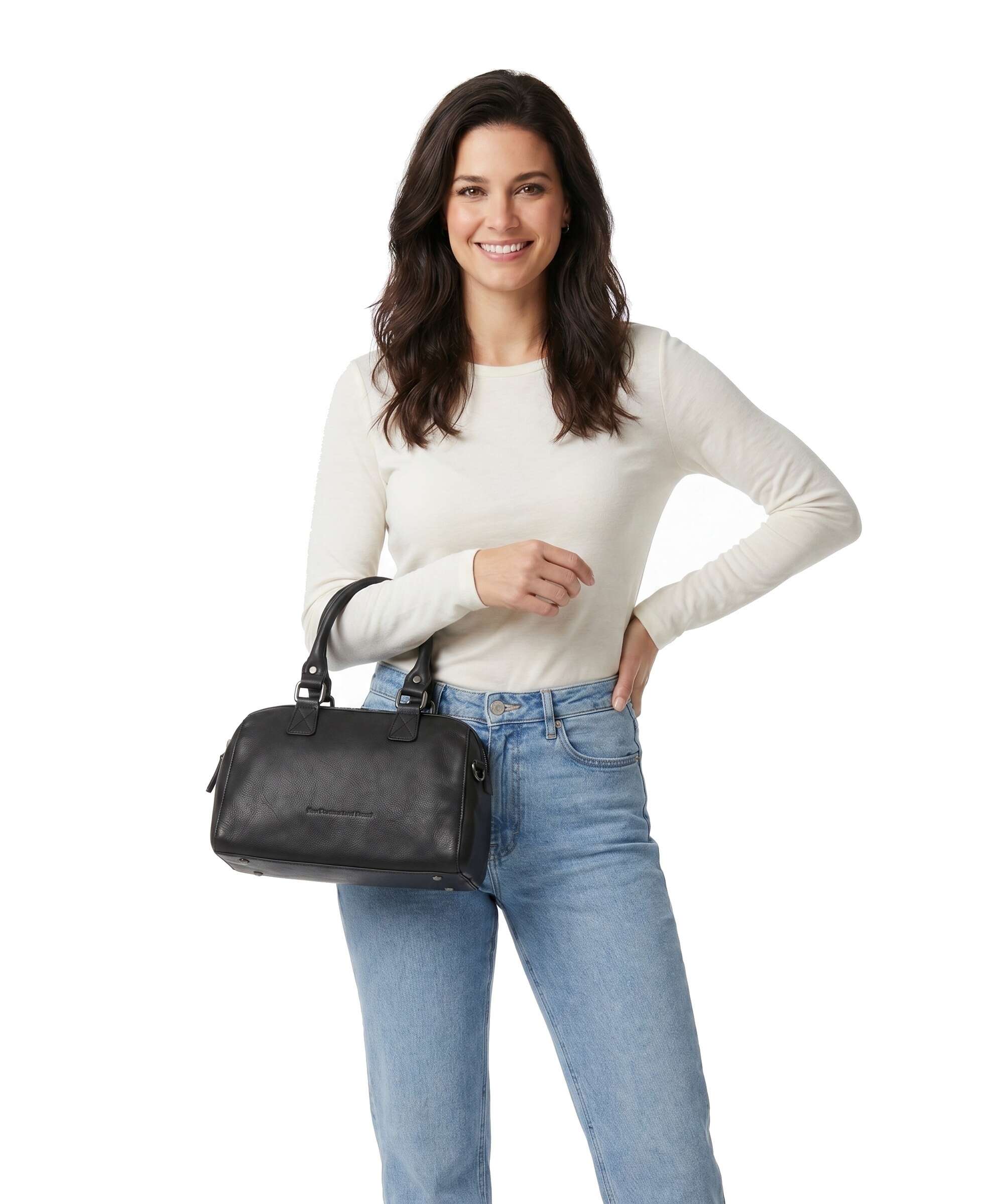 The Chesterfield Brand Wax Pull Up Cow Dalford Handbag black