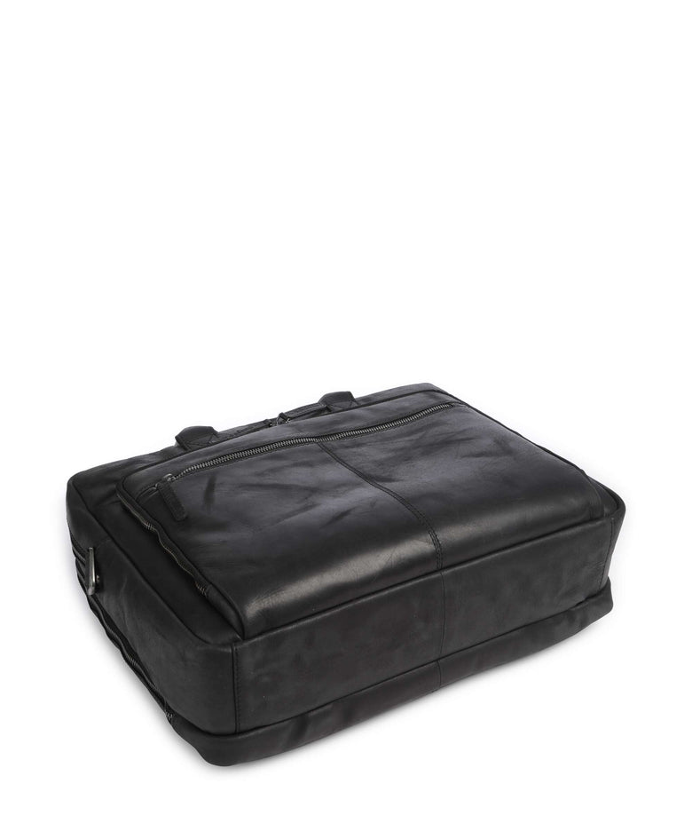The Chesterfield Brand Wax Pull Up Cow Tacama Laptop bag black
