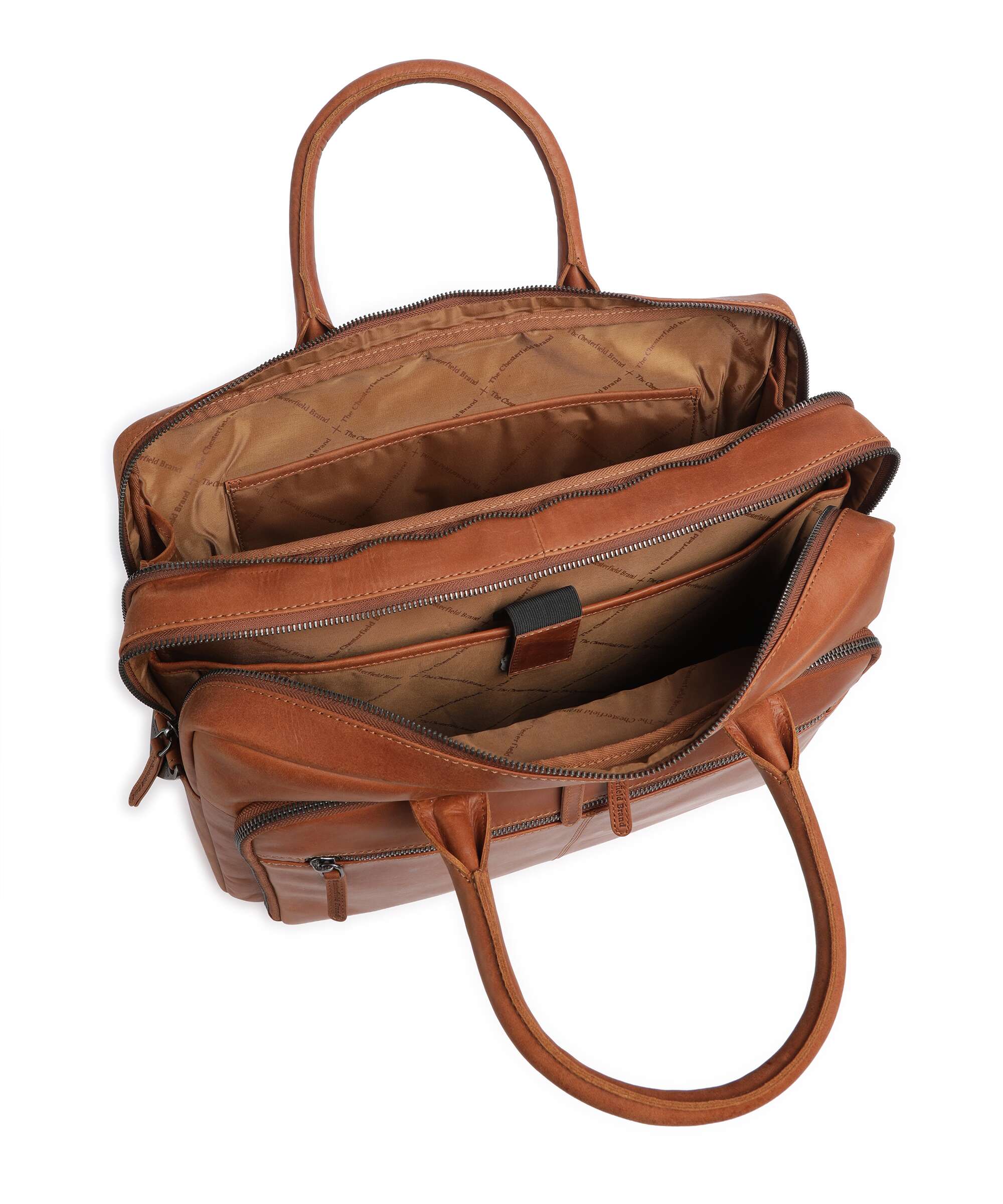 The Chesterfield Brand Wax Pull Up Cow Tacama Laptop bag cognac